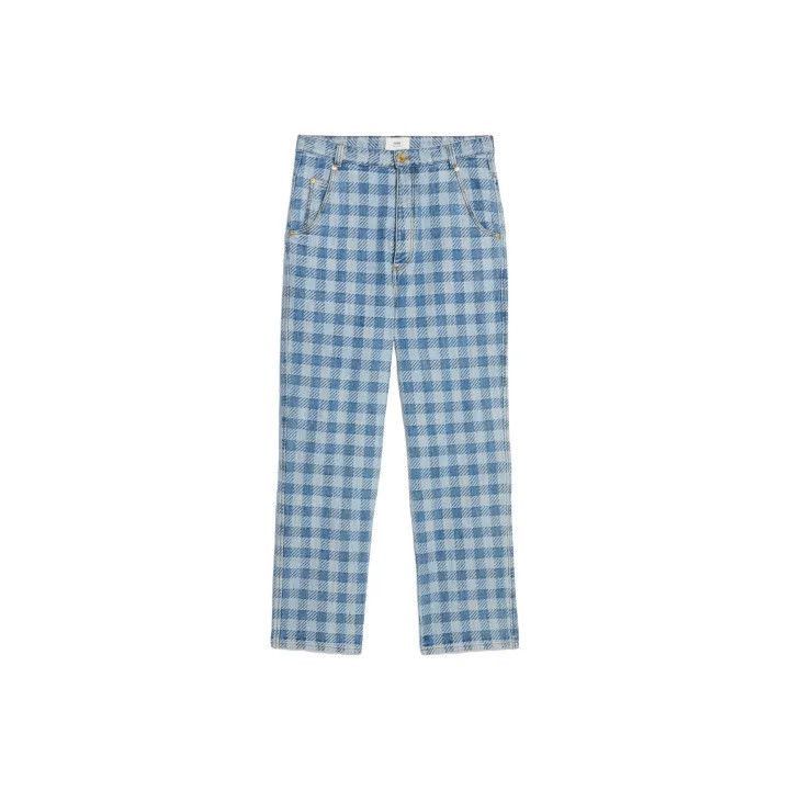 AMI AMIPARIS SS23 Plaid Straight Leg Jeans for Men -2507 Size US 30 / EU 46 - 1 Thumbnail