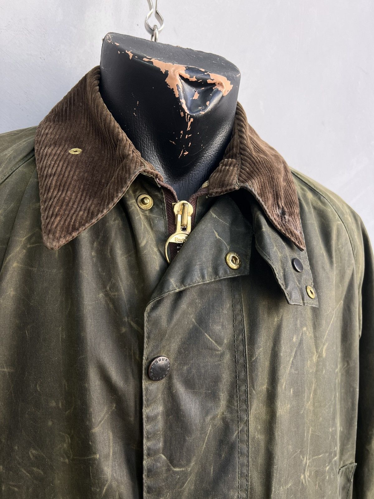 Barbour Vintage Barbour Beaufort waxed Olive Field Jacket Military Size US S / EU 44-46 / 1 - 3 Thumbnail