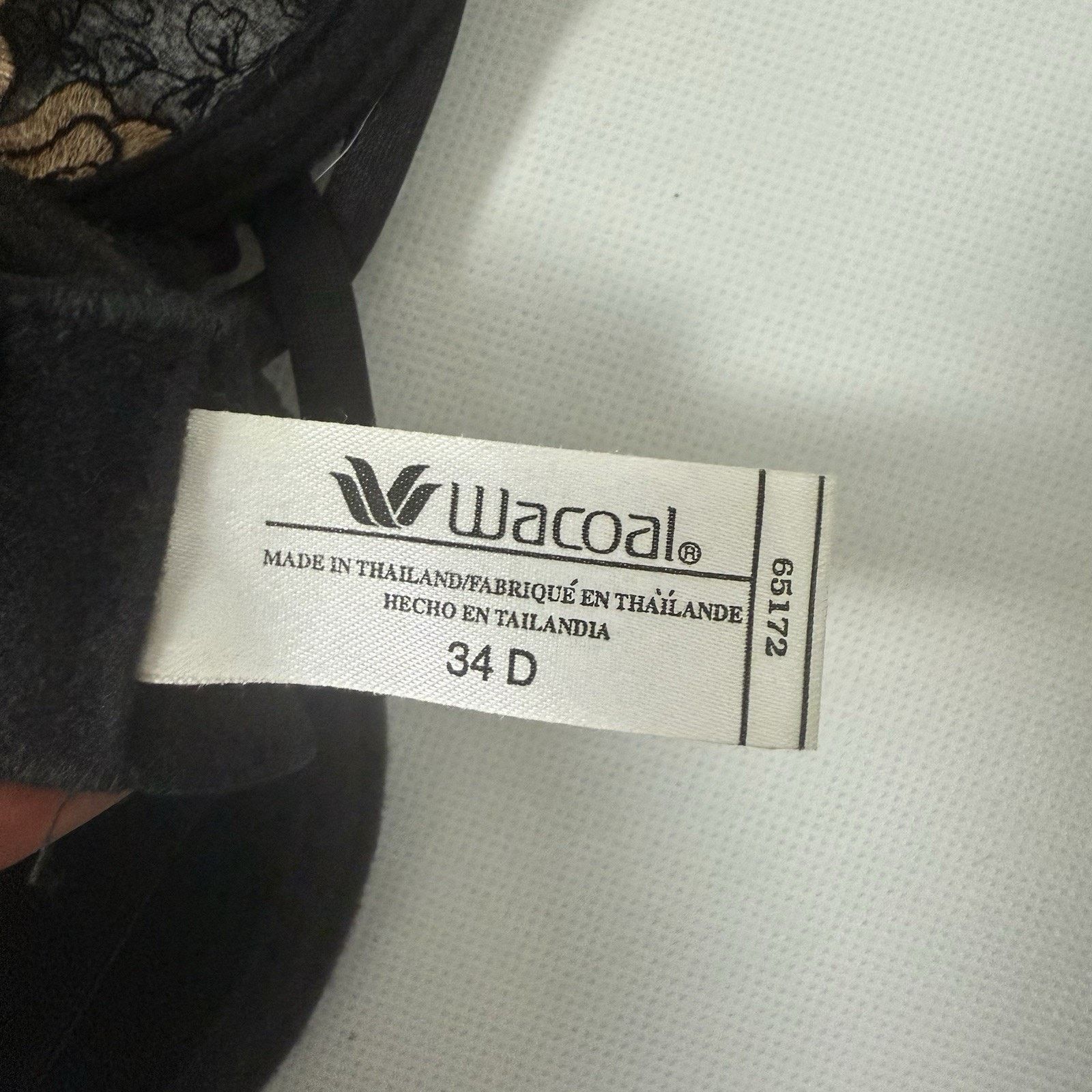 Other Wacoal Retro 34DD Bra Black Sheer Floral Underwire Sexy Size ONE SIZE - 4 Thumbnail