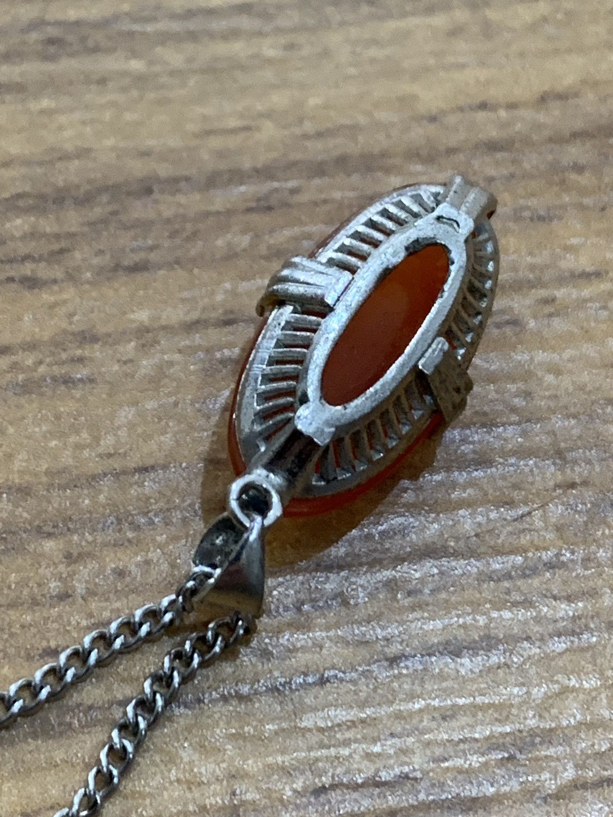 Vintage CARNELIAN PENDANT STERLING SILVER NECKLACE Size ONE SIZE - 4 Thumbnail