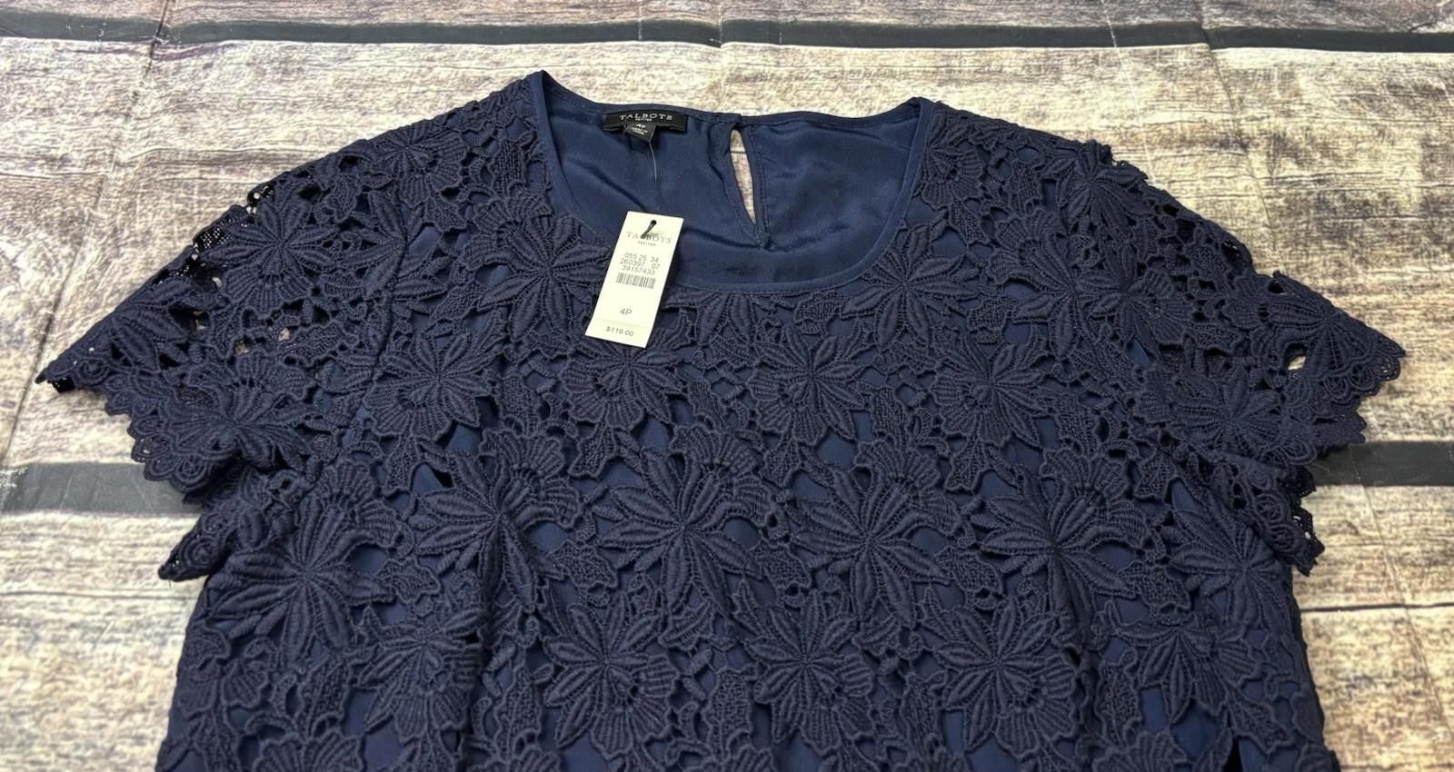Other Talbots Top Womens 4P Floral Lace Lined Short Sleeve $119 Size S / US 4 / IT 40 - 4 Thumbnail