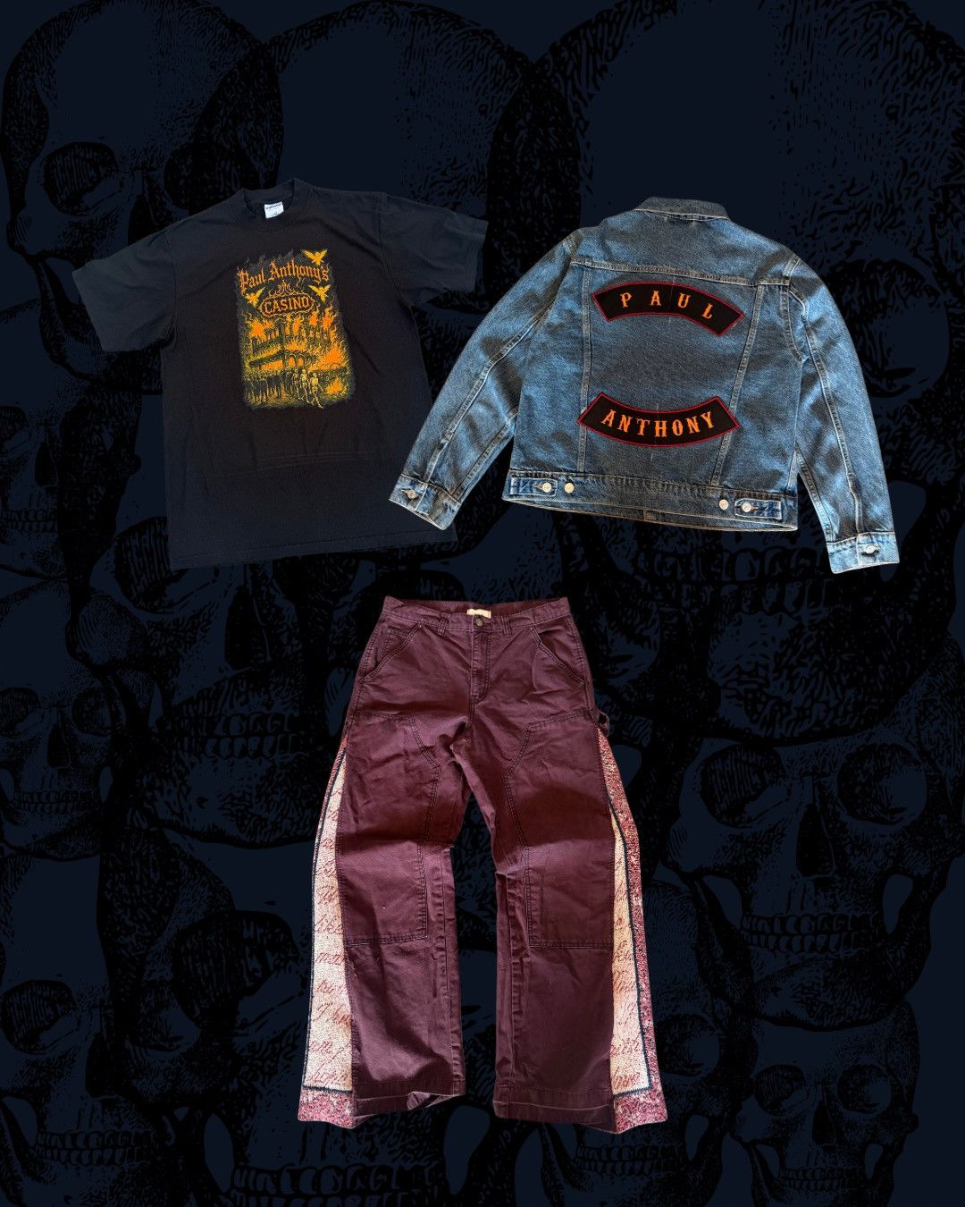 Other Super Flared Burgundy Denim – Upcycled & Distressed Size US 29 - 2 Thumbnail
