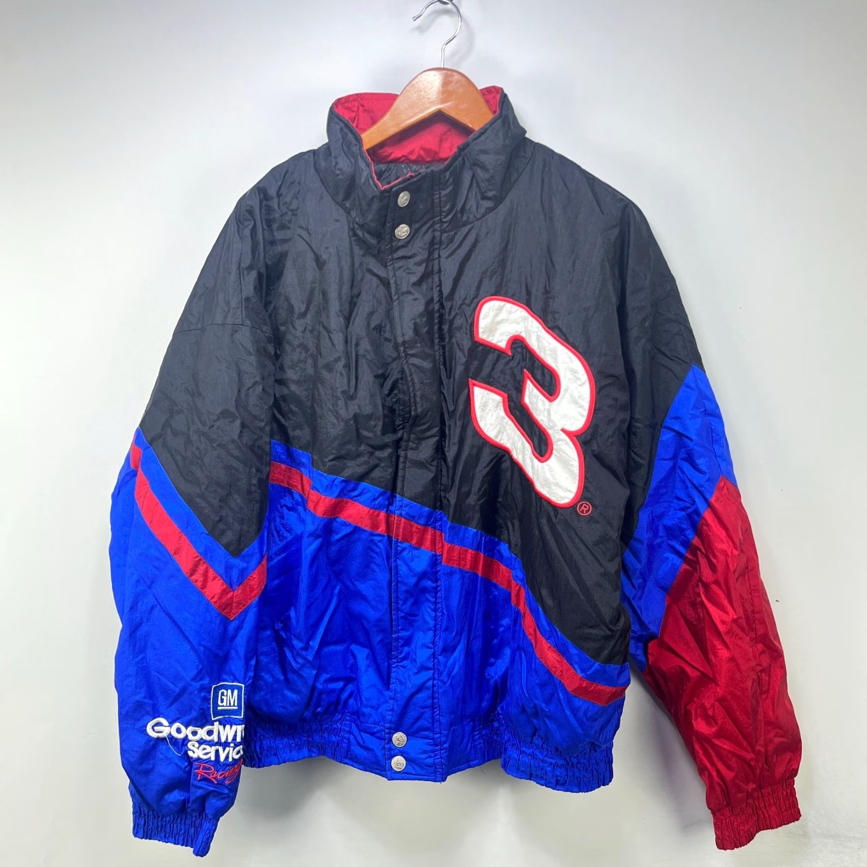 NASCAR VINTAGE NASCAR Dale Earnhardt Jacket XL Men Windbreaker 90s Black Nylon Zip Embroidered Logo Size US XL / EU 56 / 4 - 3 Thumbnail