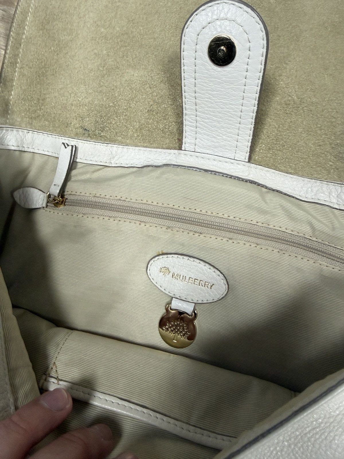 Mulberry 🇬🇧 Mulberry Daria Hobo White Leather Shoulder Bag Tree Logo Size ONE SIZE - 8 Thumbnail