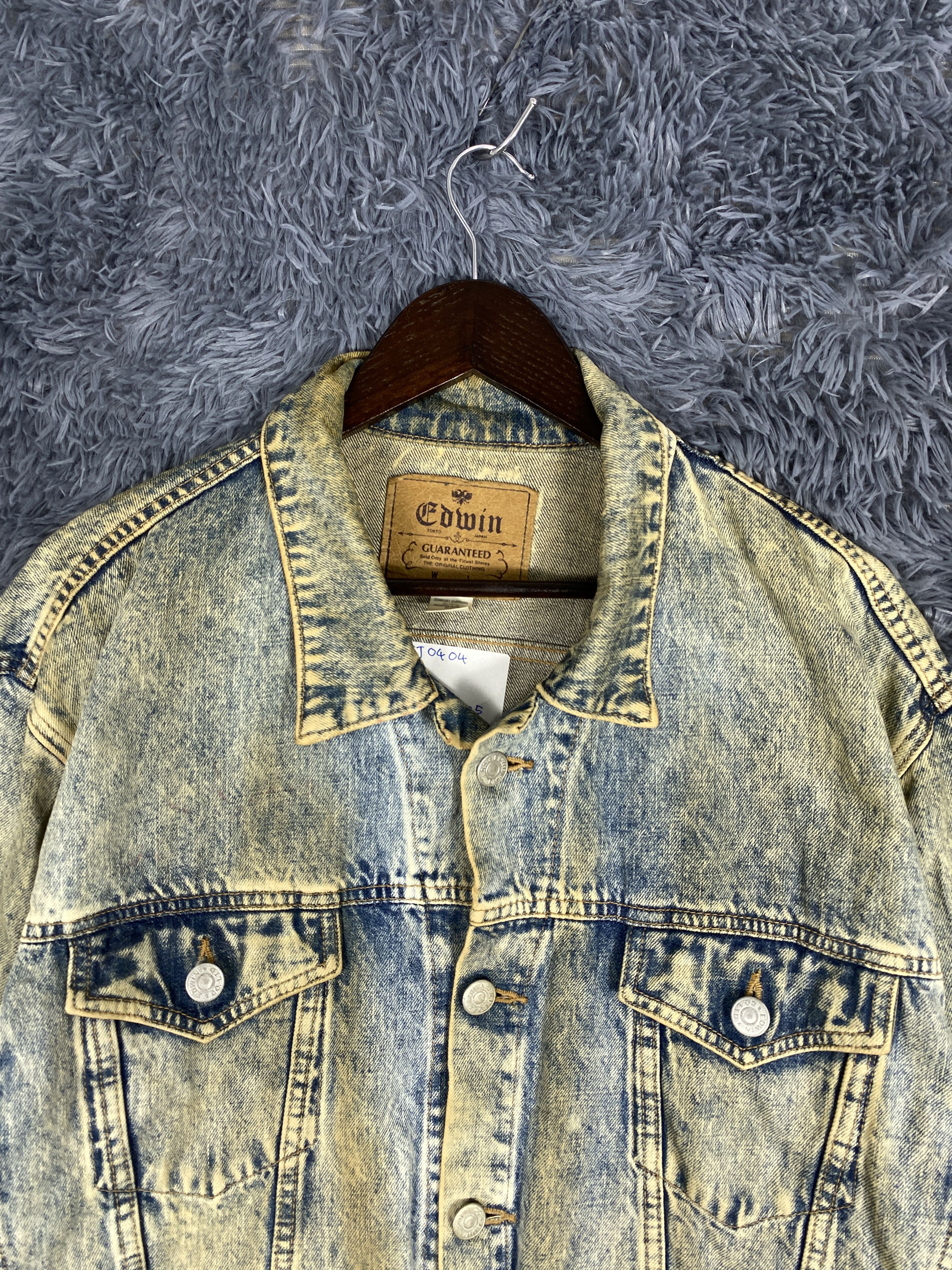 Edwin Vintage Edwin Acid Wash Denim Style Trucker Size US XL / EU 56 / 4 - 2 Thumbnail