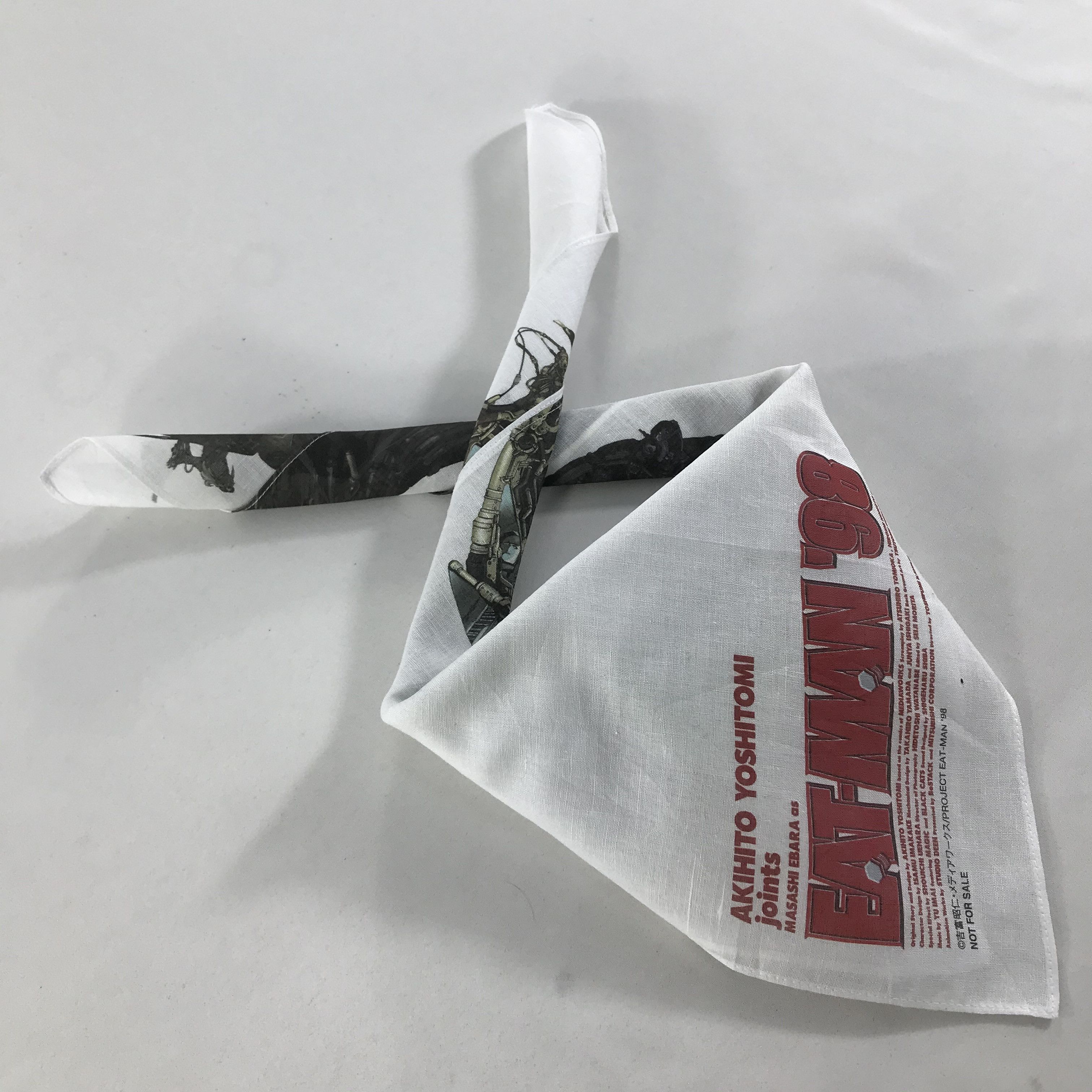 Anime × Japanese Brand × Vintage Vintage Eat-Man Anime Bandana/Handkerchief/Neckerchief-S1765 Size ONE SIZE - 4 Thumbnail