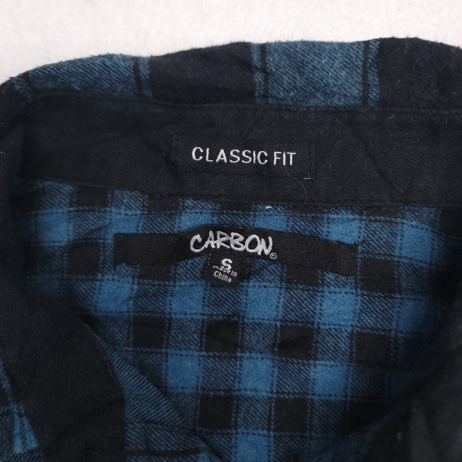 Carbon Carbon Buffalo Check Flannel Mens Size Small S Blue Black Size US S / EU 44-46 / 1 - 3 Thumbnail