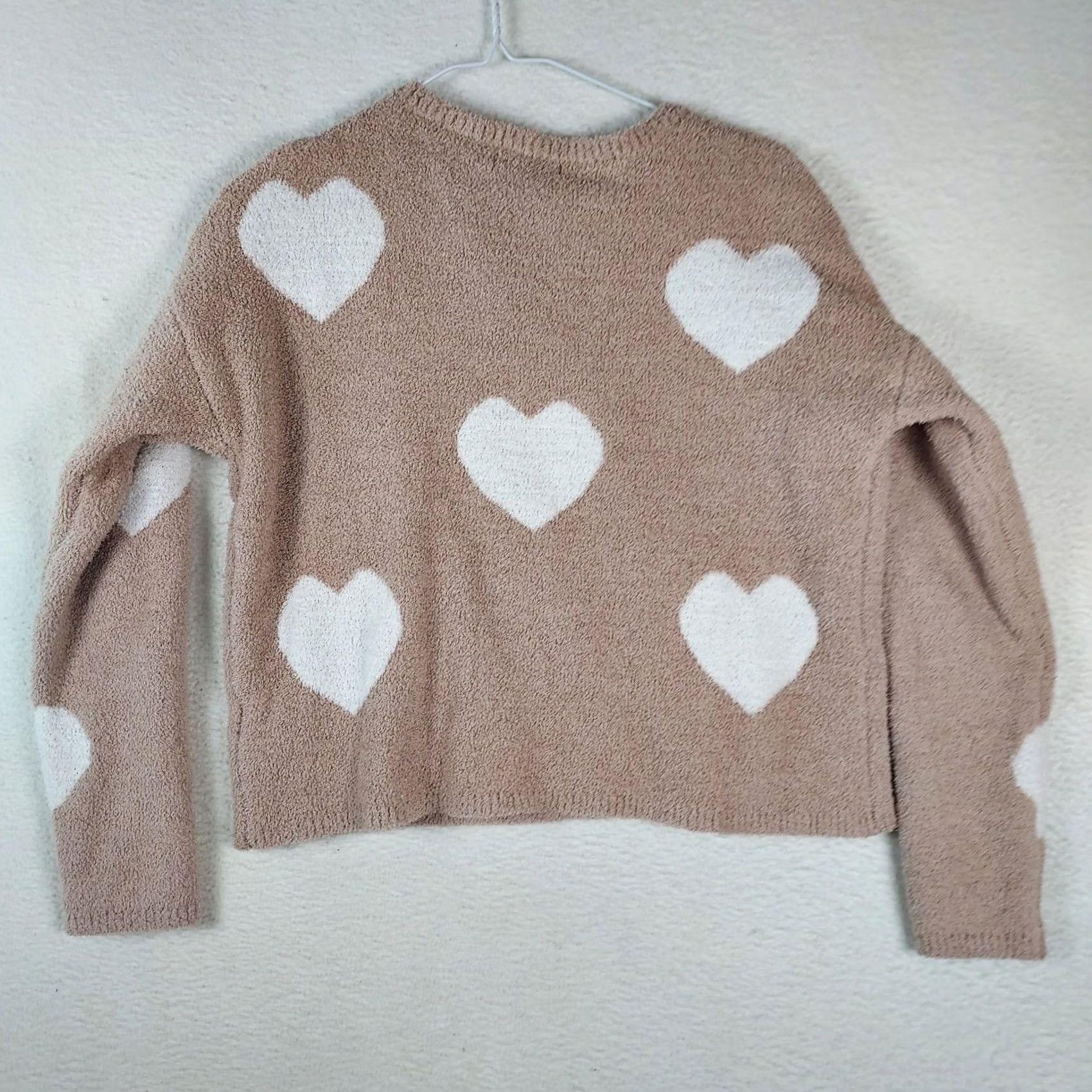 Vintage Sincerely Jules Womens Small Cozy Knit Lounge Set Hearts Sweater Shorts Beige Spring Womens Size S / US 4 / IT 40 - 3 Thumbnail