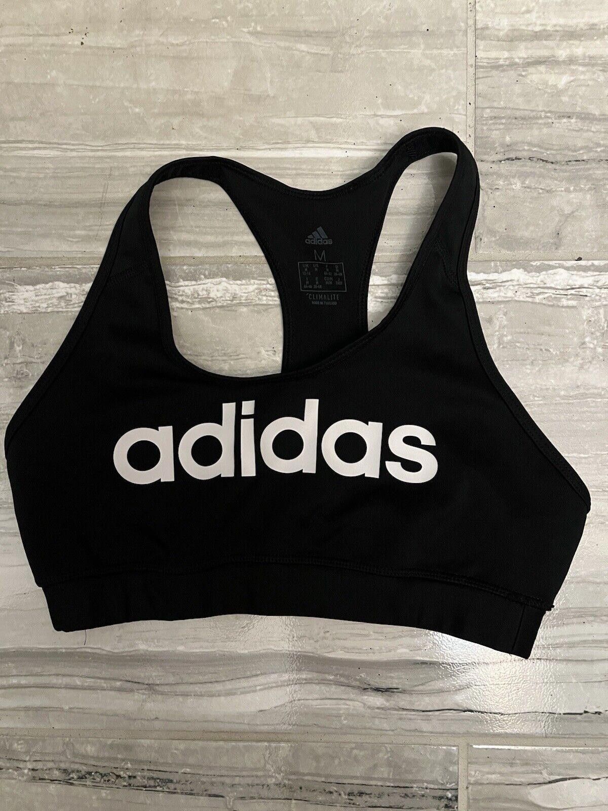 Adidas ADIDAS Climalite Black/White LogoSport/Training Bra Sz.M Size ONE SIZE - 1 Thumbnail