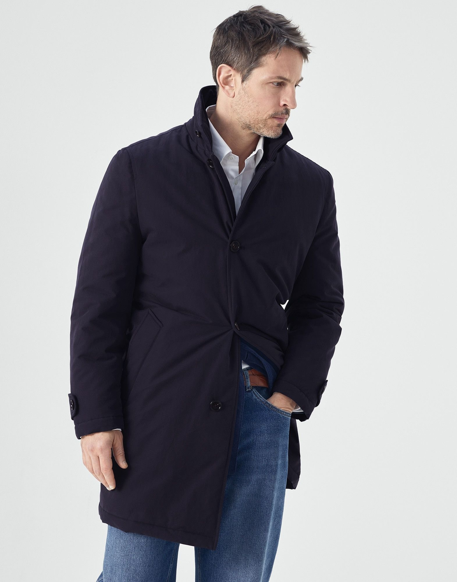 Brunello Cucinelli o1w1db10225 WR Padded Jacket in Navy Size US L / EU 52-54 / 3 - 1 Thumbnail