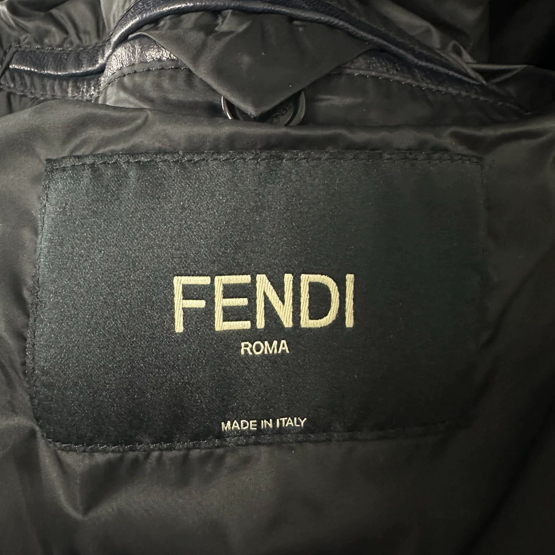 Fendi Fendi Navy Blue 100% Lambskin Leather Jacket 50 Size US M / EU 48-50 / 2 - 6 Thumbnail