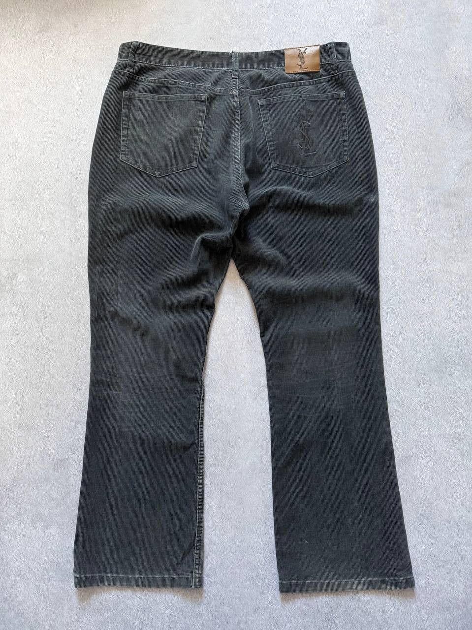 Yves Saint Laurent Corduroy Big Logo Flared Velvet Pants YSL