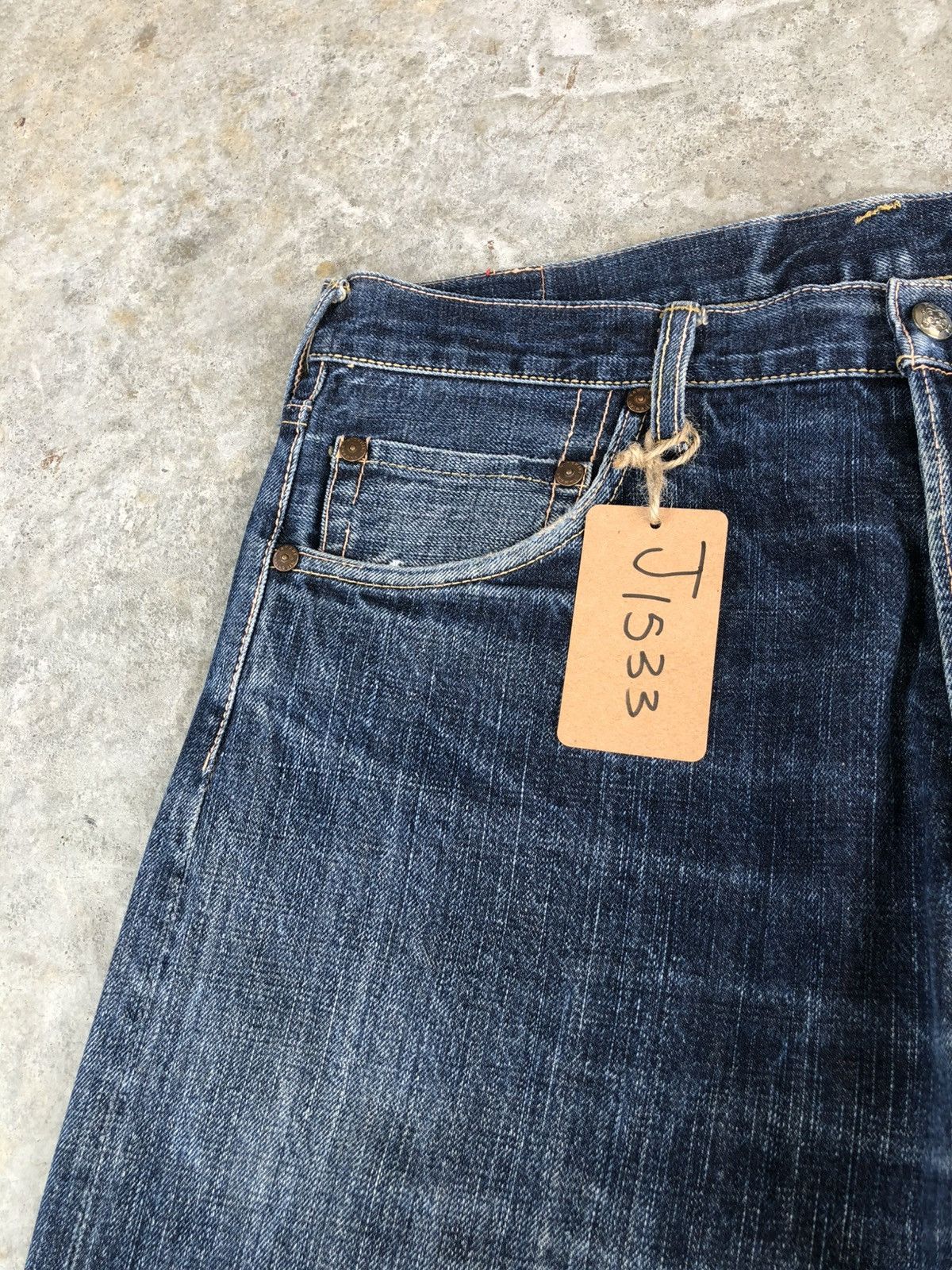 Evisu Evisu Lot 5040 Sakura Daicock Selvedge Denim Distressed Size US 35 - 15 Thumbnail