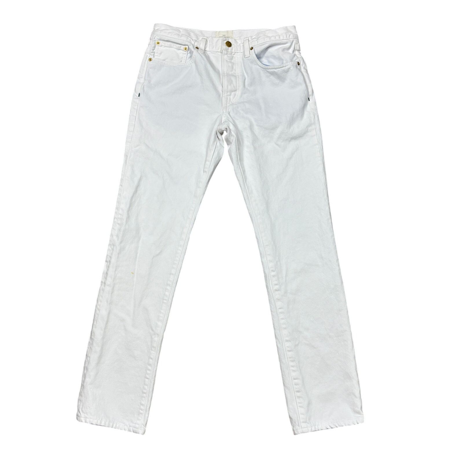 Sid Mashburn $175 Sid Mashburn Slim Straight Jean White Denim Men's 31x30 Size US 31 - 1 Thumbnail