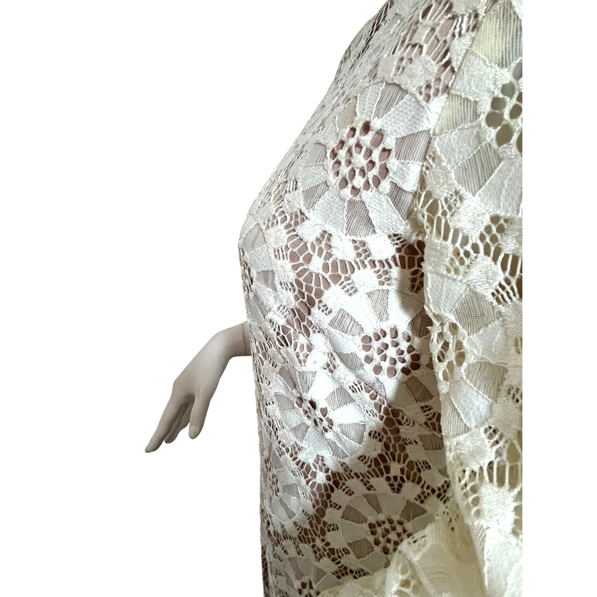 Vince Camuto Vince Camuto Dress Lace Overlay Ivory Taupe 8 Above Knee She Size M / US 6-8 / IT 42-44 - 12 Thumbnail