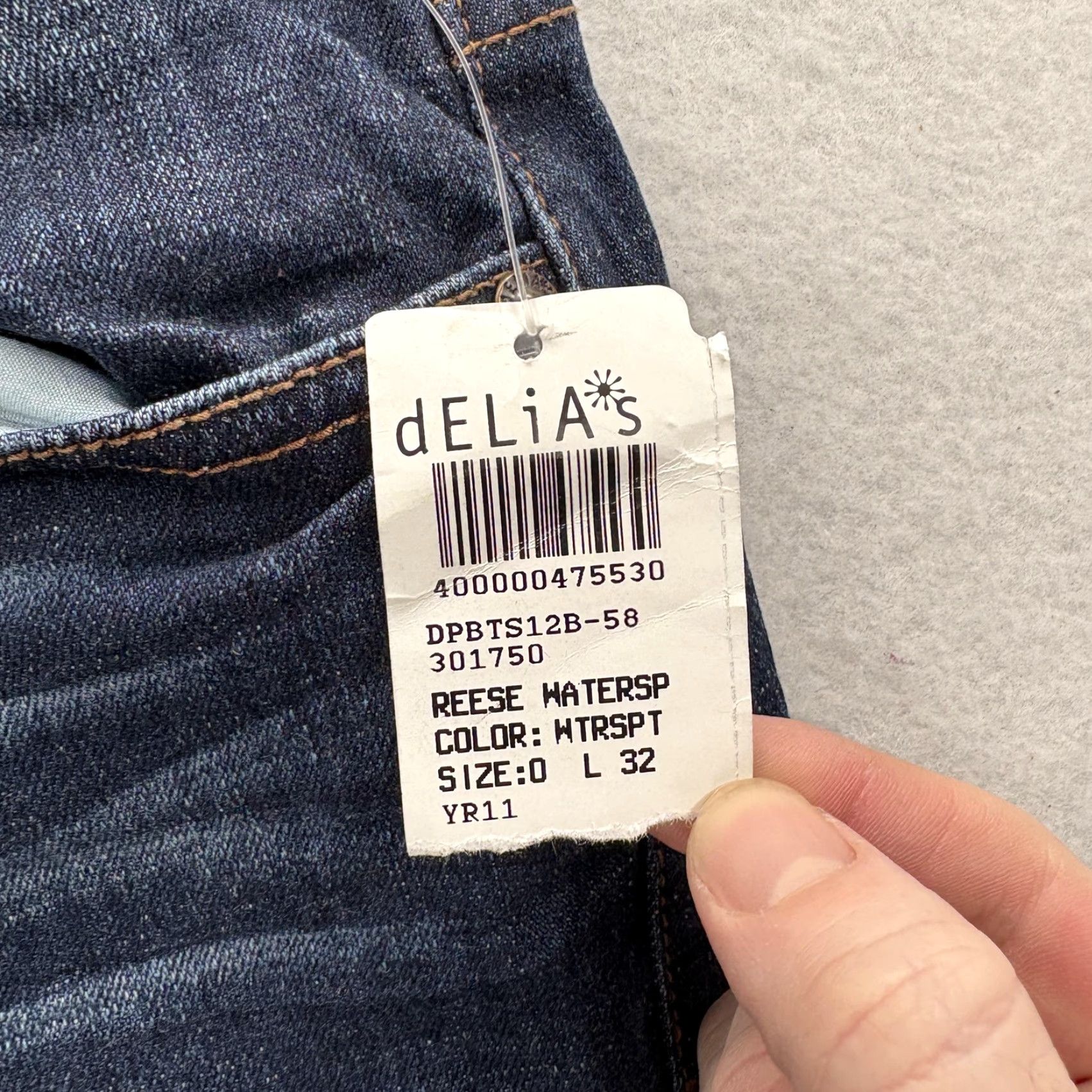 Denime dELiA*s Reese Straight Jeans Womens 0 Dark Wash Low Rise Stretch Denim NWT Casual 5-Pocket Jeans Size 25" / US 0 / IT 36 - 4 Thumbnail