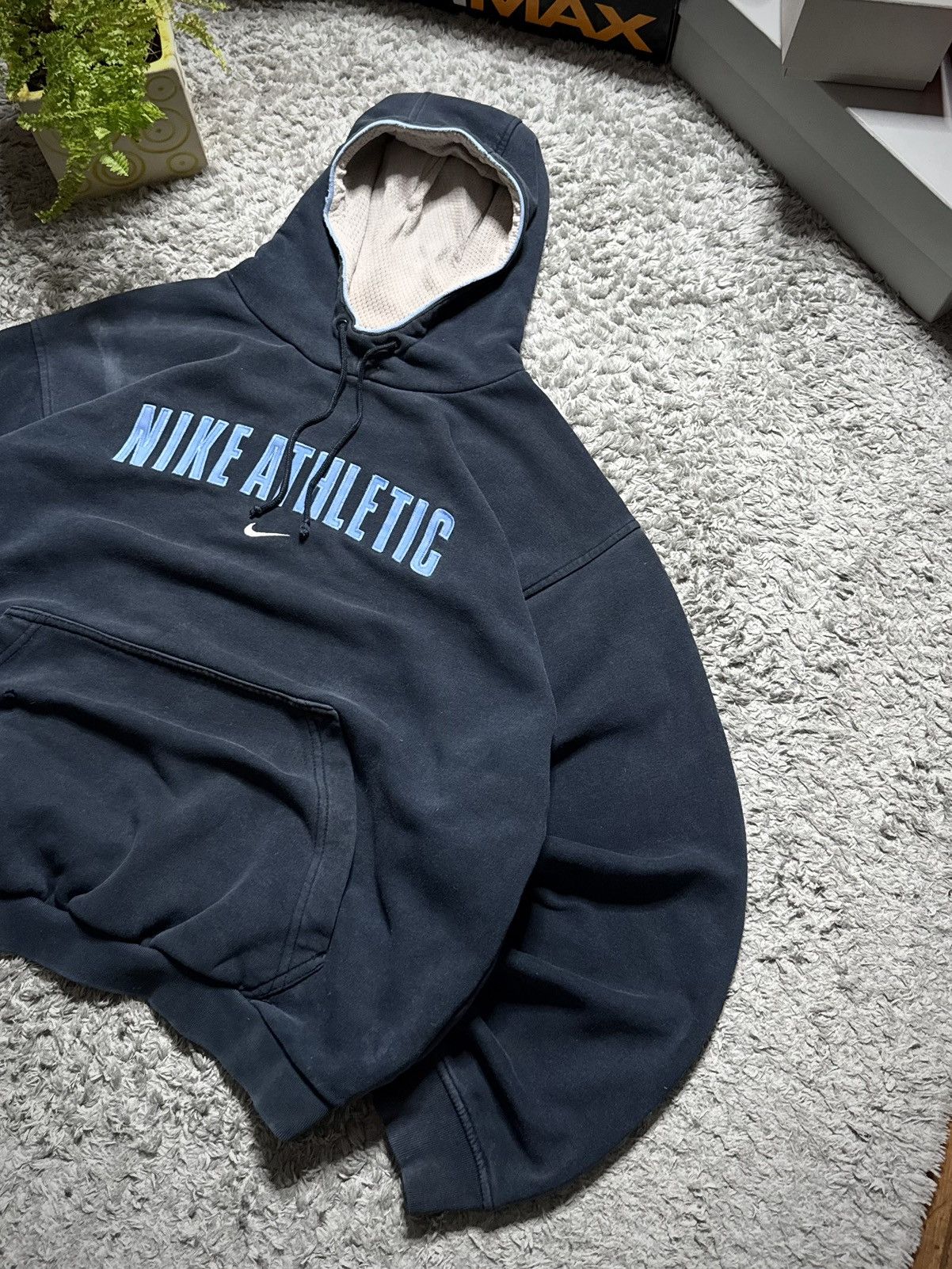 Nike 00s Nike Athletic Hoodie Big Logo Rare Swoosh Vintage Retro Size US L / EU 52-54 / 3 - 3 Thumbnail