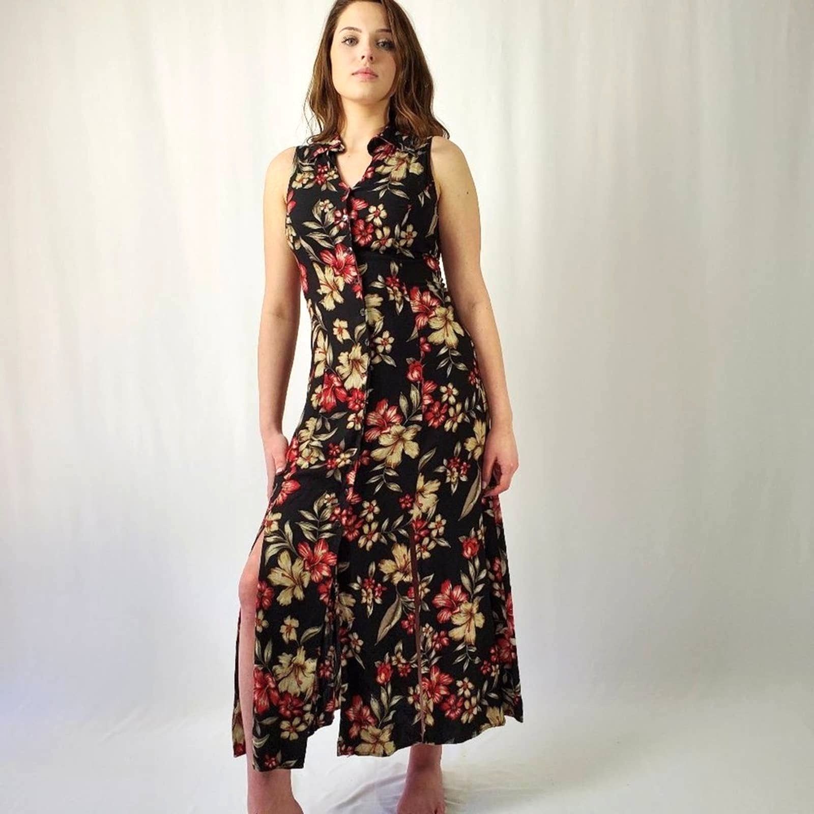 Vintage Vintage Bentley Floral Prairie Maxi Dress - 8 Size M / US 6-8 / IT 42-44 - 5 Thumbnail