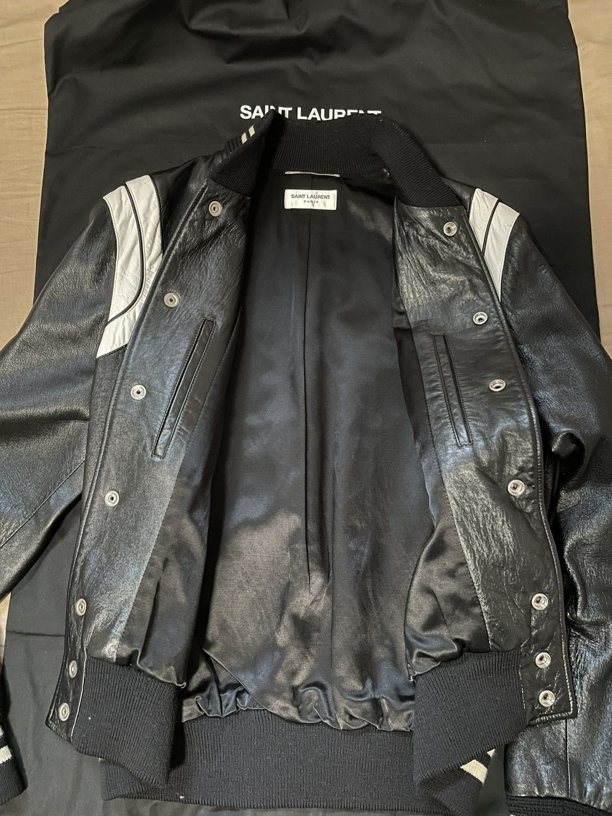 Saint Laurent Paris Saint Laurent leather Bk & Wht teddy Size US S / EU 44-46 / 1 - 4 Thumbnail