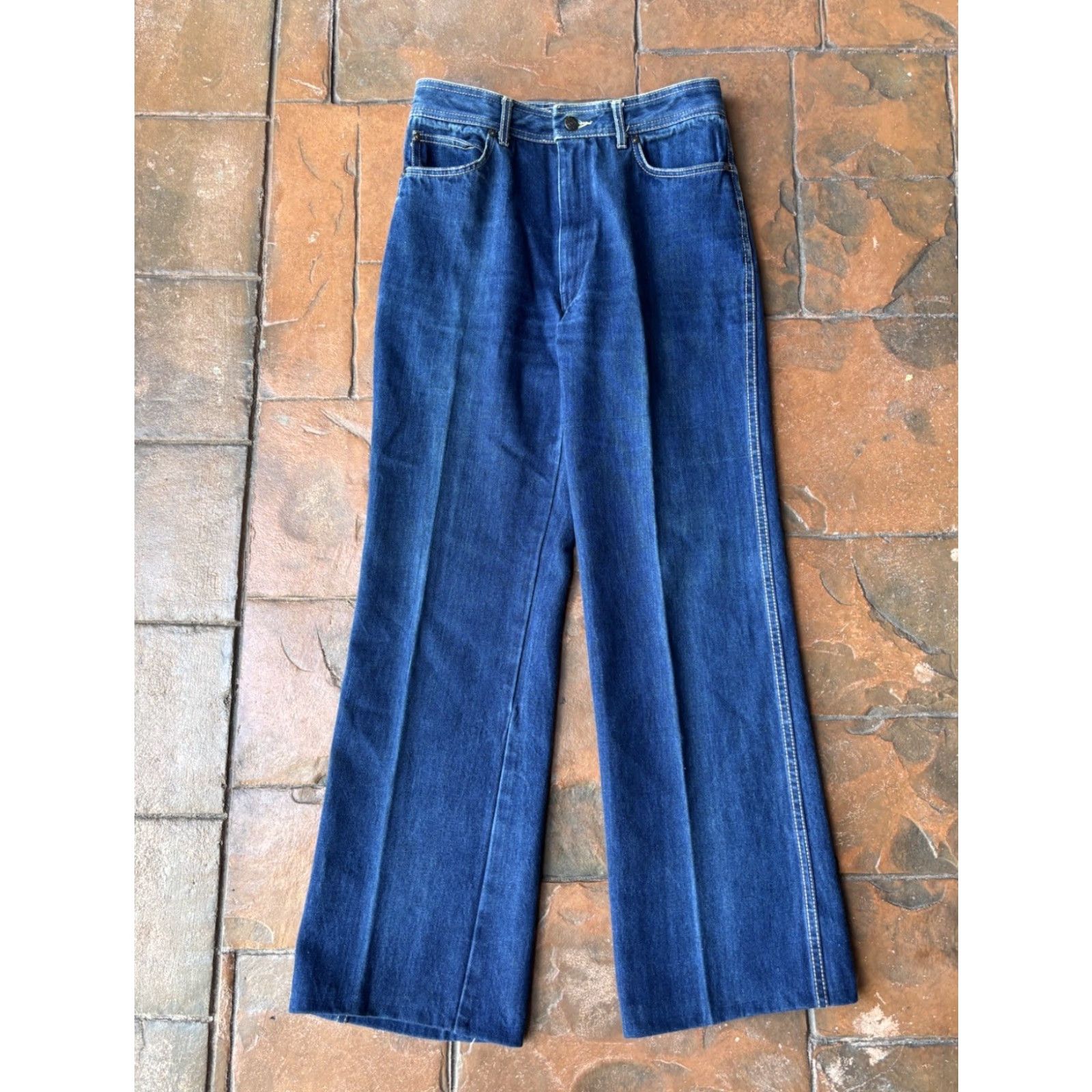 Faded Glory VINTAGE Faded Glory Appendagez Flare Jeans Shirt? 32 70s Blue Jeans Womens Mens Girls Size 32" / US 10 / IT 46 - 2 Thumbnail
