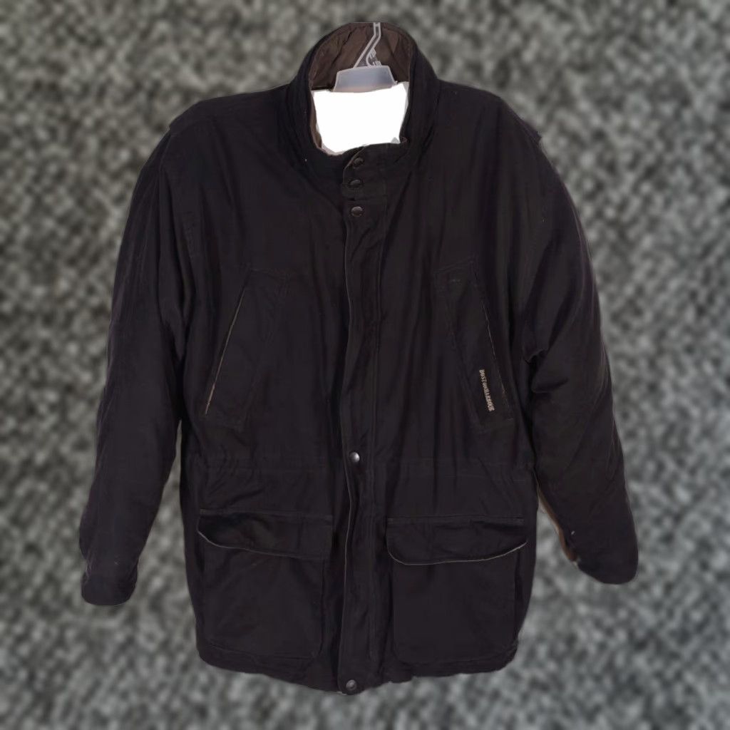 Boston Harbour Parka Jacket Down Filled XL Mens 6 Pockets Black Winter Coat Full Zip