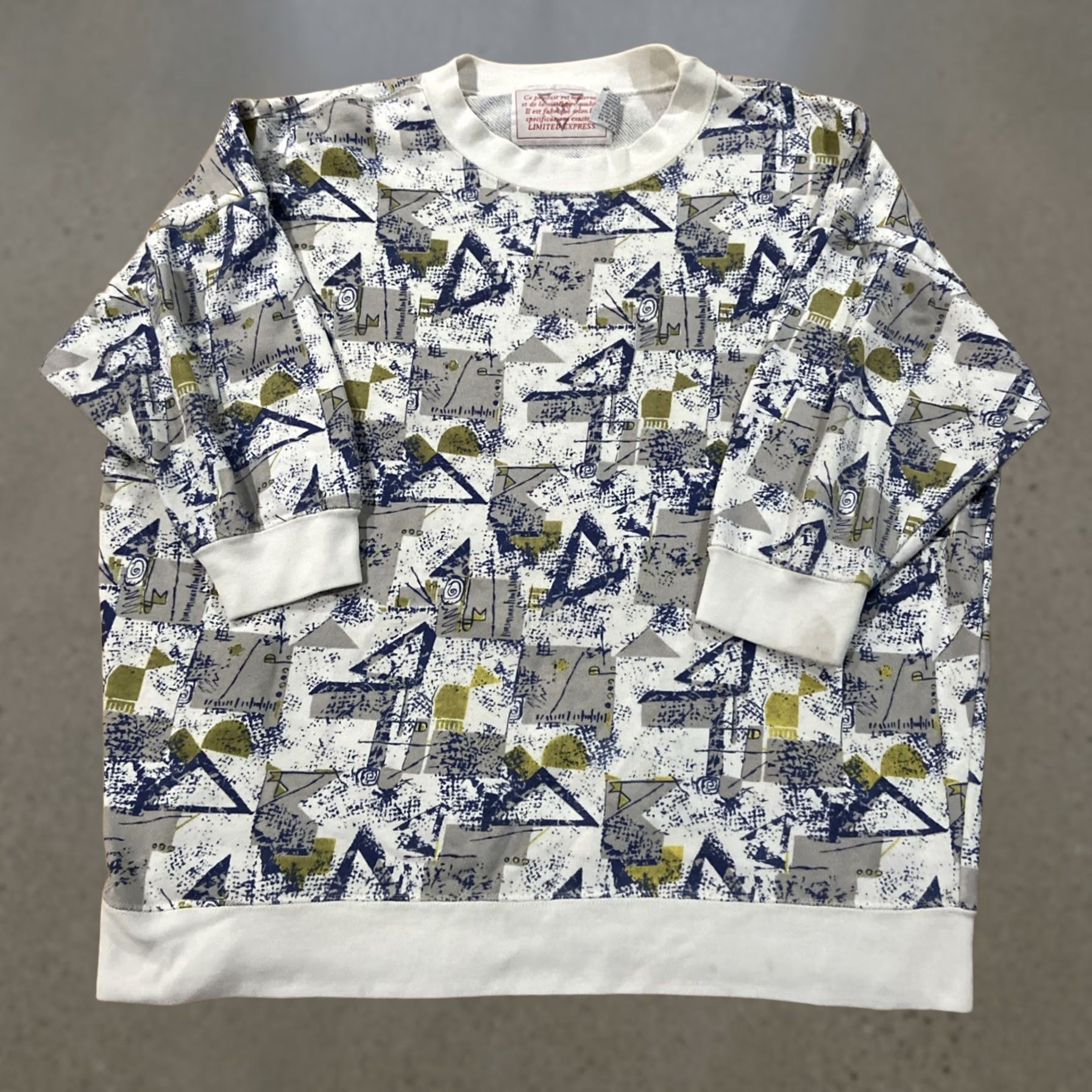 Express VINTAGE Express Sweatshirt Woman M White 90s Pullover Mock Neck Long Sleeve Front Pocket Baggy Abstract Graphic - Express 90s Theme Womens Size M / US 6-8 / IT 42-44 - 1 Thumbnail
