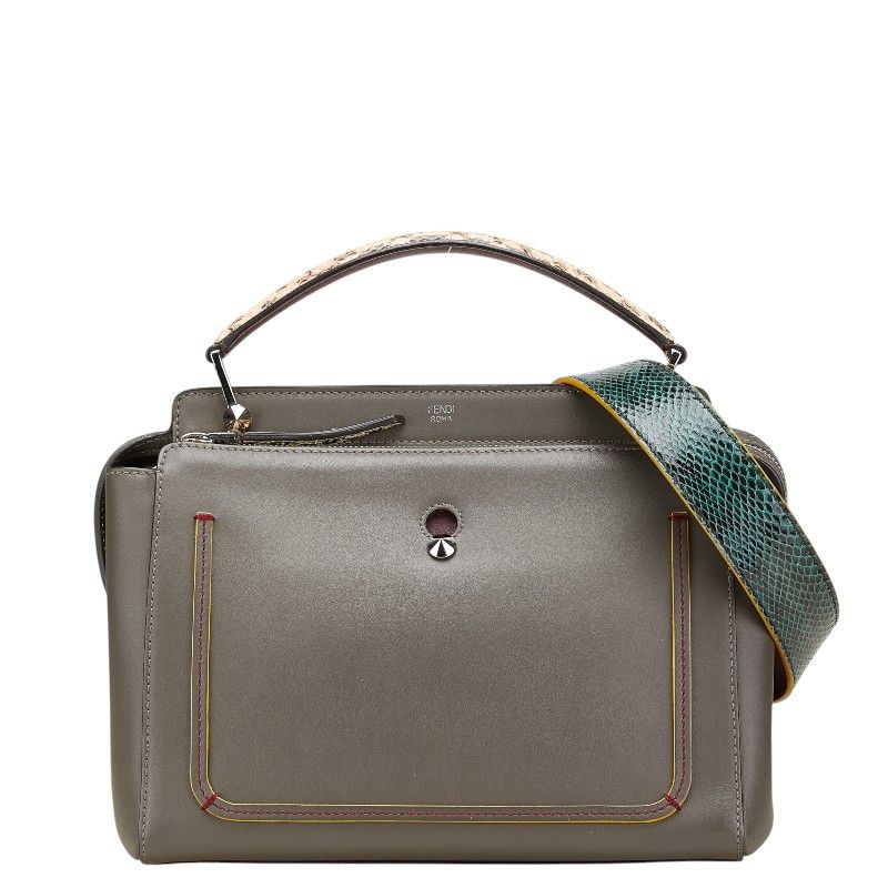 Fendi Fendi Dotcom Python 2Way Bag Leather Shoulder Bag 8Bn293 in Grey, Women's