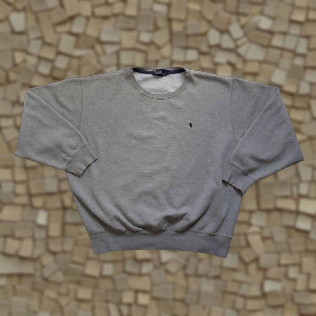 Ralph Lauren VINTAGE RALPH LAUREN POLO SWEATSHIRT CREWNECK COTTON GRAY XL MEN 90s SPORTS LOGO PULLOVER Size US XL / EU 56 / 4 - 1 Thumbnail