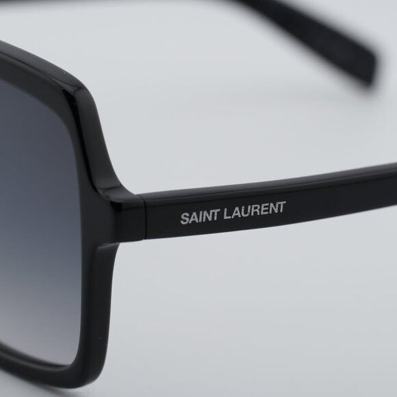 Saint Laurent Paris Saint Laurent SL174 001 Sunglasses Black Square Frame Size ONE SIZE - 4 Thumbnail