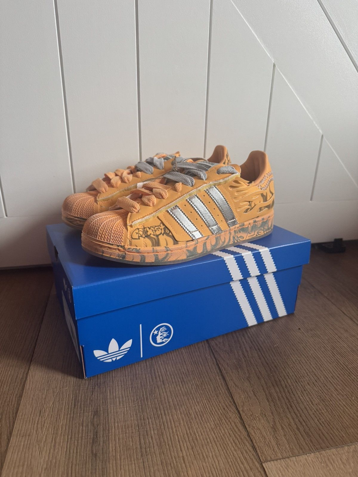Adidas Adidas X Hellstar superstar “Hazy Orange” Size US 8.5 / EU 41-42 - 1 Thumbnail