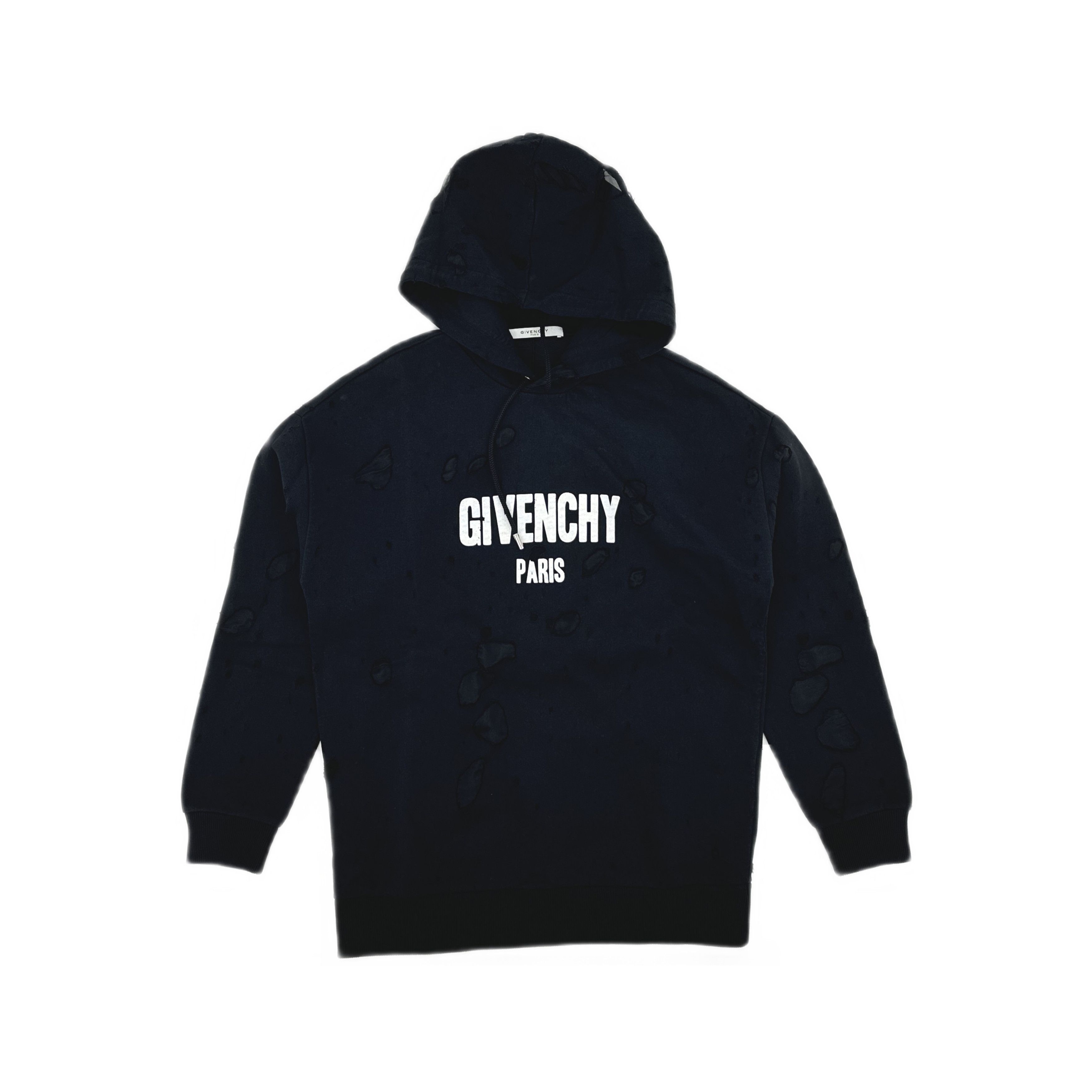 Givenchy Givenchy Distressed Logo Hoodie Size S Size US S / EU 44-46 / 1 - 1 Thumbnail