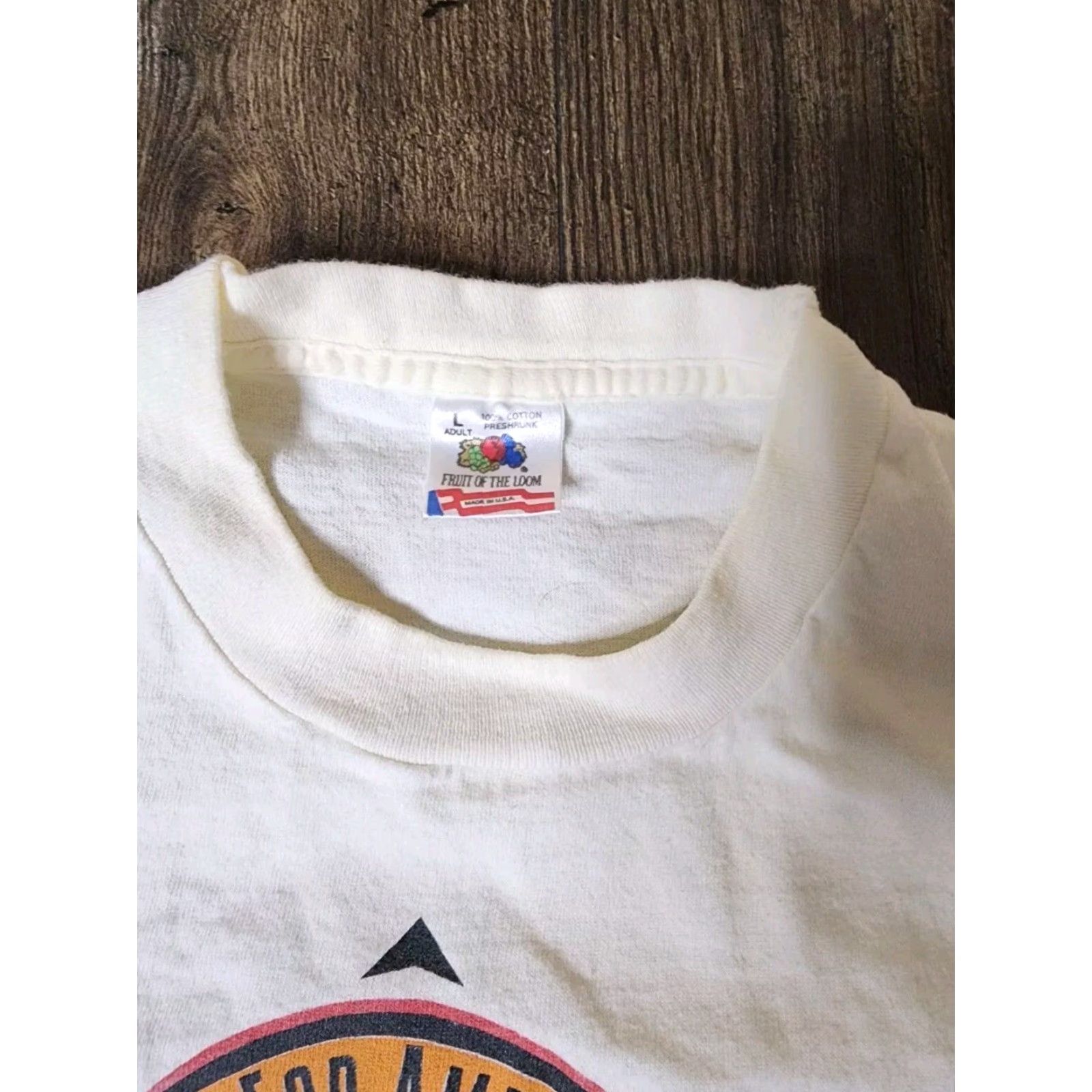 Fruit Of The Loom VINTAGE 90s QVC America Tour Fruit of the Loom White Cotton Short Sleeve Graphic T Shirt Mens Large Size US L / EU 52-54 / 3 - 5 Thumbnail