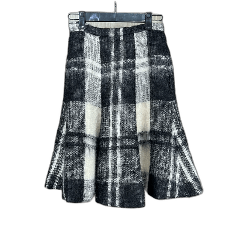 Dior Dior Black and White Plaid Wool Skirt Size 36" / US 14 / IT 50 - 1 Thumbnail