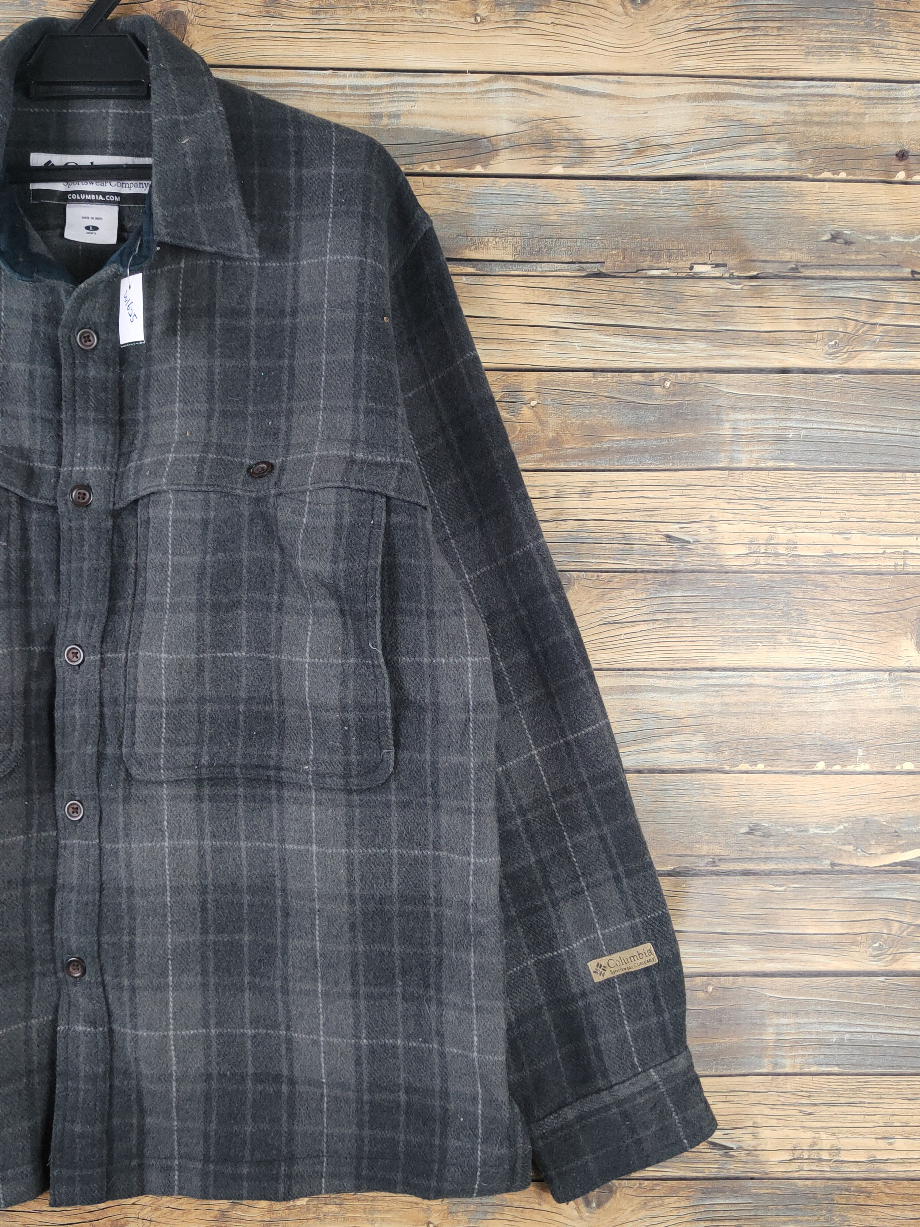 Columbia × Japanese Brand × Vintage Columbia Dark Gray Wool shirt #W1625 Size US L / EU 52-54 / 3 - 6 Thumbnail