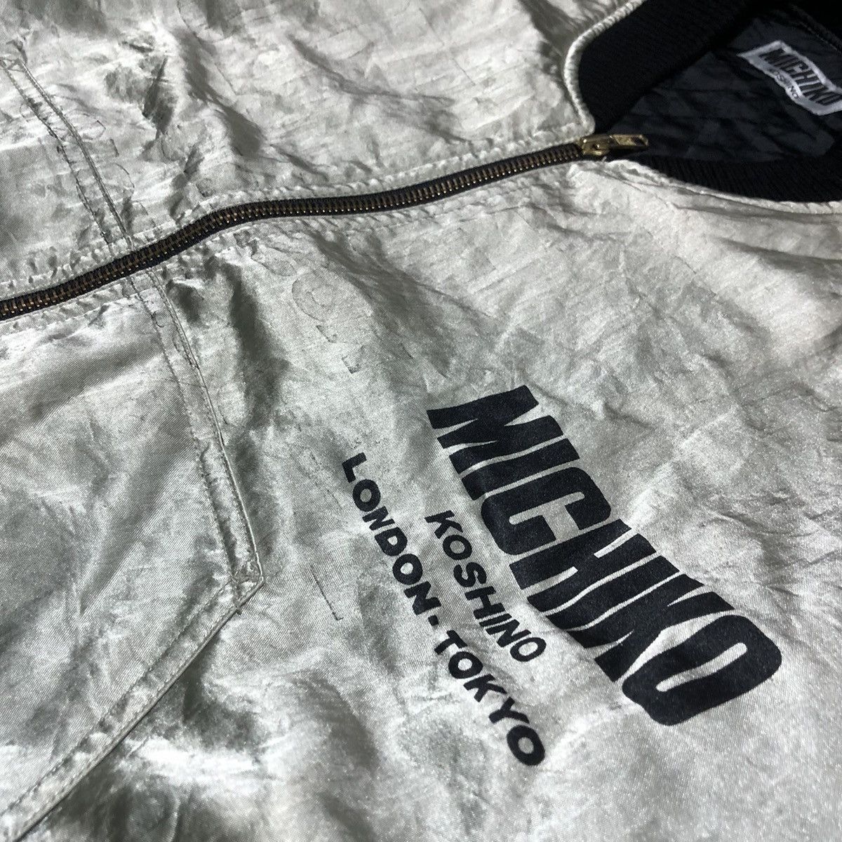 Michiko Koshino × Michiko Koshino London Vtg Michiko Koshino London Spell-Out Bomber Jaket Size US M / EU 48-50 / 2 - 6 Thumbnail