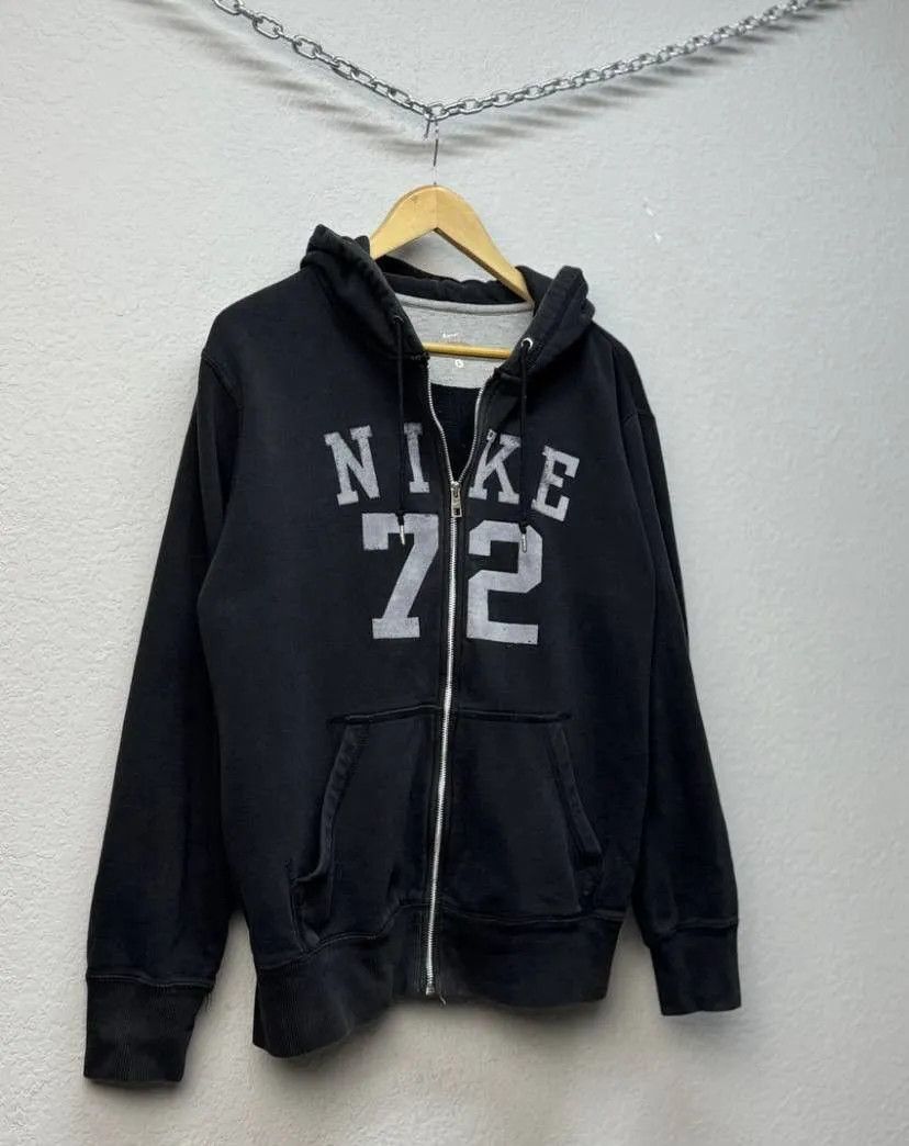 Vintage Oversized Nike 72 Men`s Zip Hoodie Distressed Size US L / EU 52-54 / 3 - 1 Thumbnail