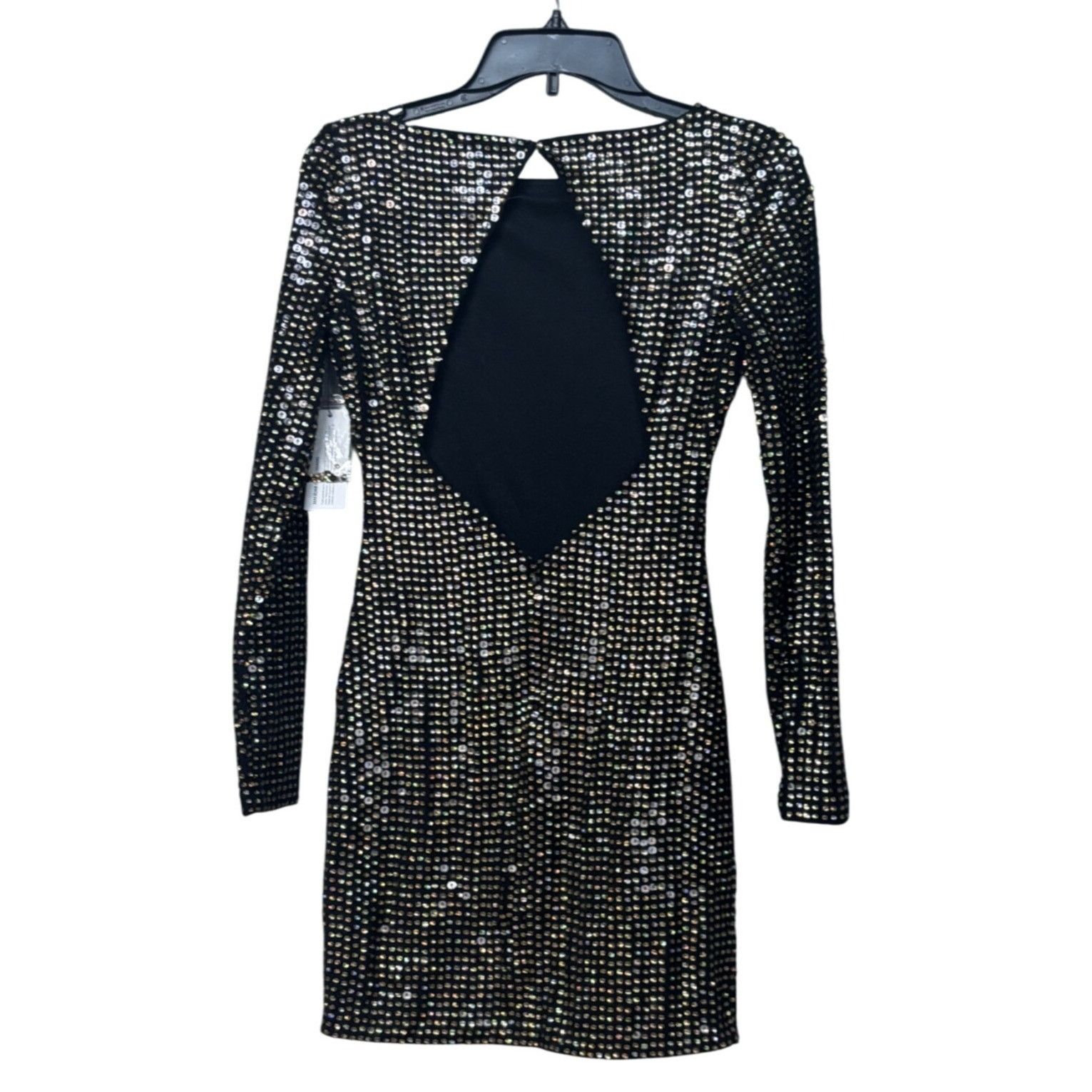 Guess GUESS Beatriz Backless Sequin Dress, Black/Gold, XS Size XS / US 0-2 / IT 36-38 - 9 Thumbnail
