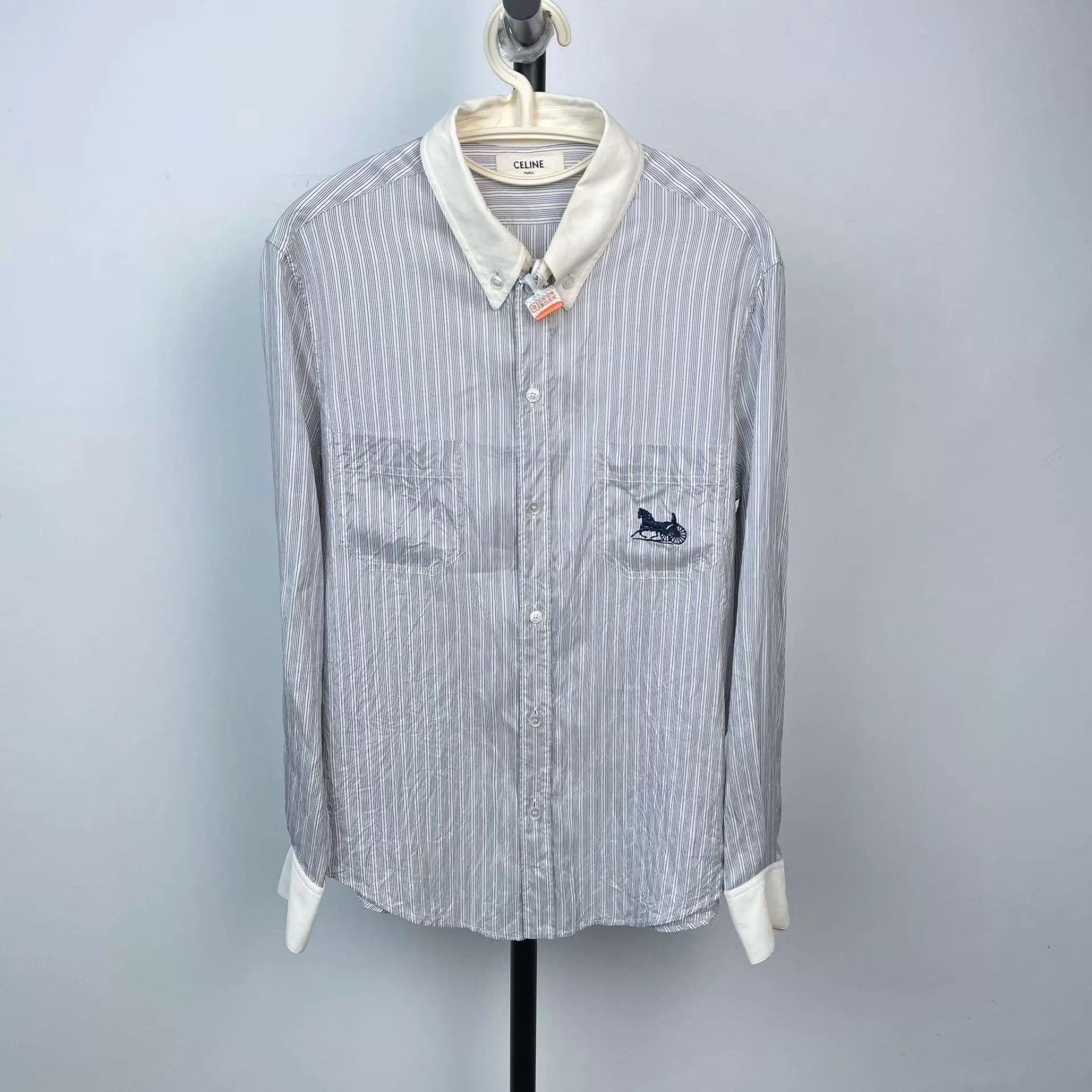 Celine Celine 95 New LS Stripe Shirt FR 38 Size US S / EU 44-46 / 1 - 1 Thumbnail