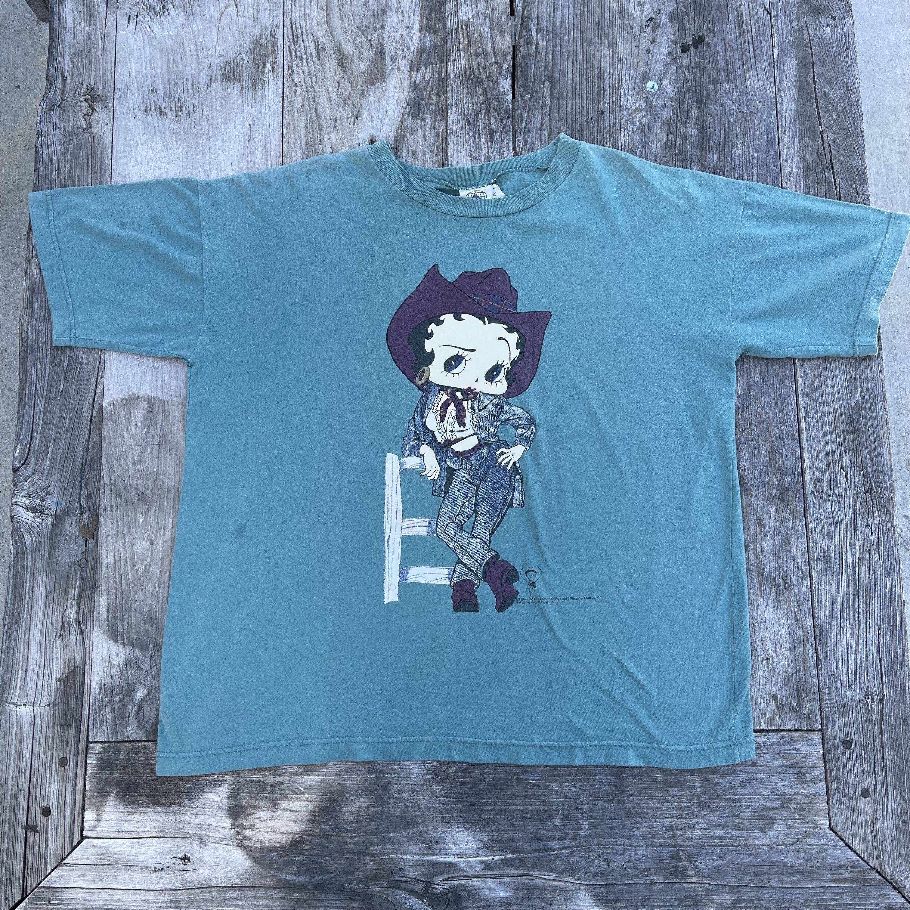Vintage 1994 Betty Boop Cowgirl T-shirt Size US XL / EU 56 / 4 - 1 Thumbnail