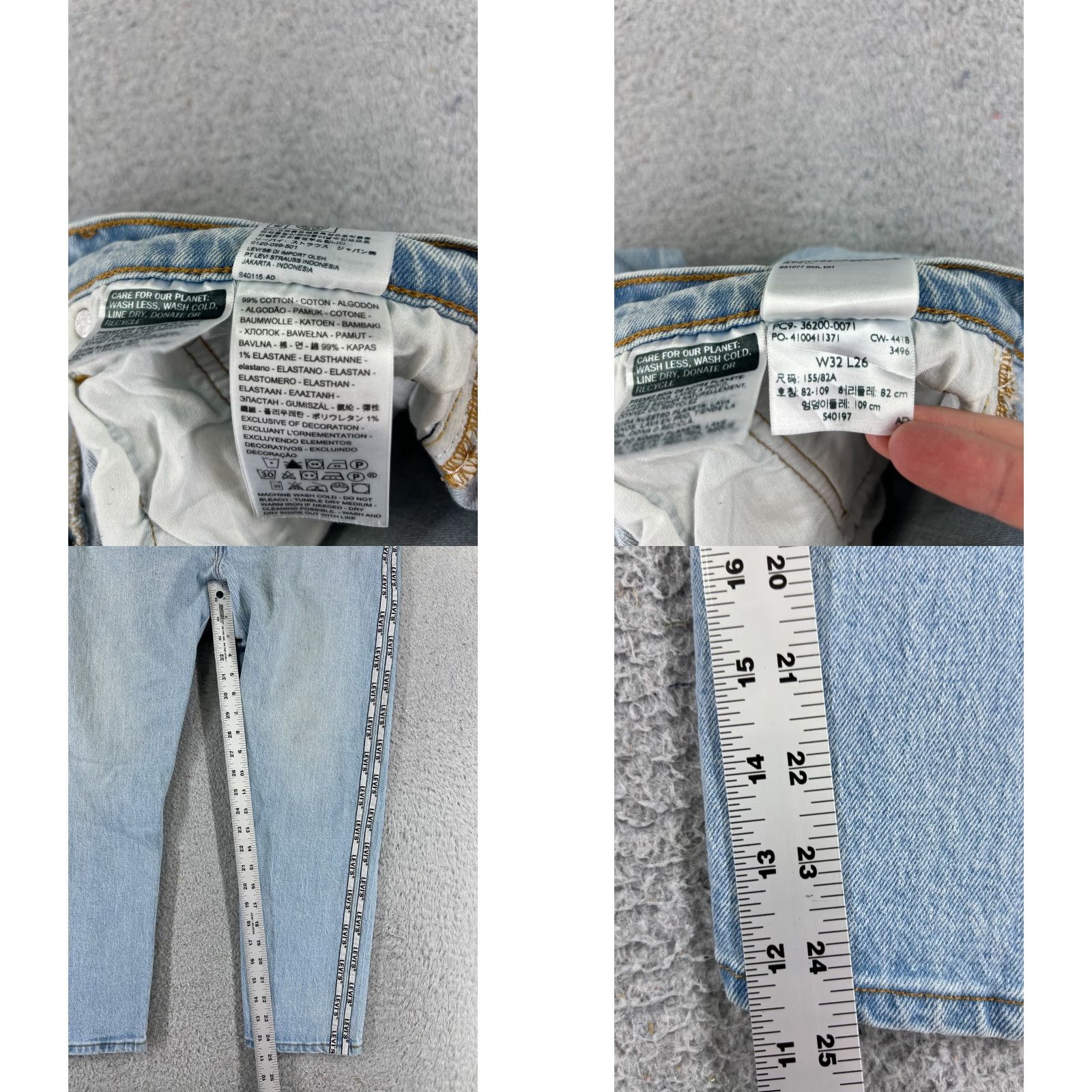 Levi's Levi's 501 Jeans Women's Blue Denim Skinny 32x25 Levi's 501 Series Retro Vintage-Style Button Fly Distressed Stretch Regular Five-Pocket Denim Pants Size 24" / US 00 / IT 34 - 8 Thumbnail