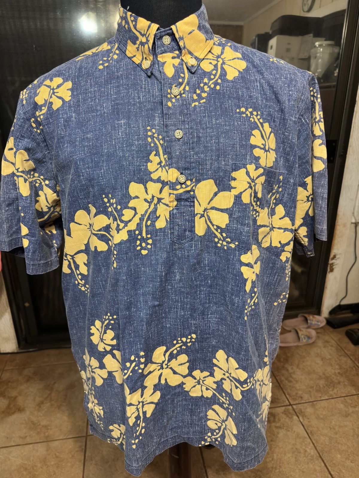 Reyn Spooner PreOwned Reyn Spooner Hawaiian Print Blue/Yellow Men's M Size US M / EU 48-50 / 2 - 1 Thumbnail