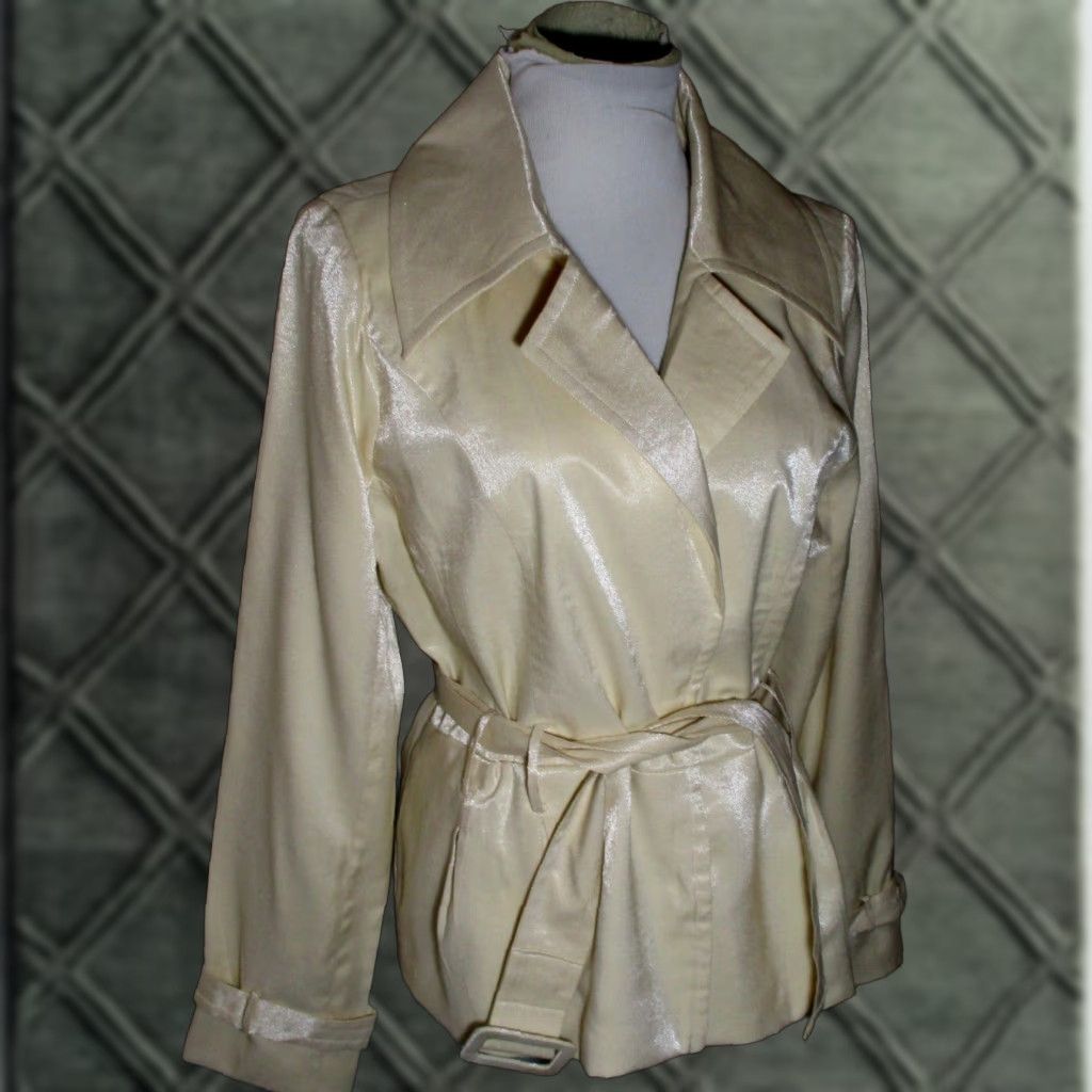 Vintage ELIZABETH HASSELBECK Creme Jacket Snap Button Size 14 NWOT Size XL / US 12-14 / IT 48-50 - 1 Thumbnail