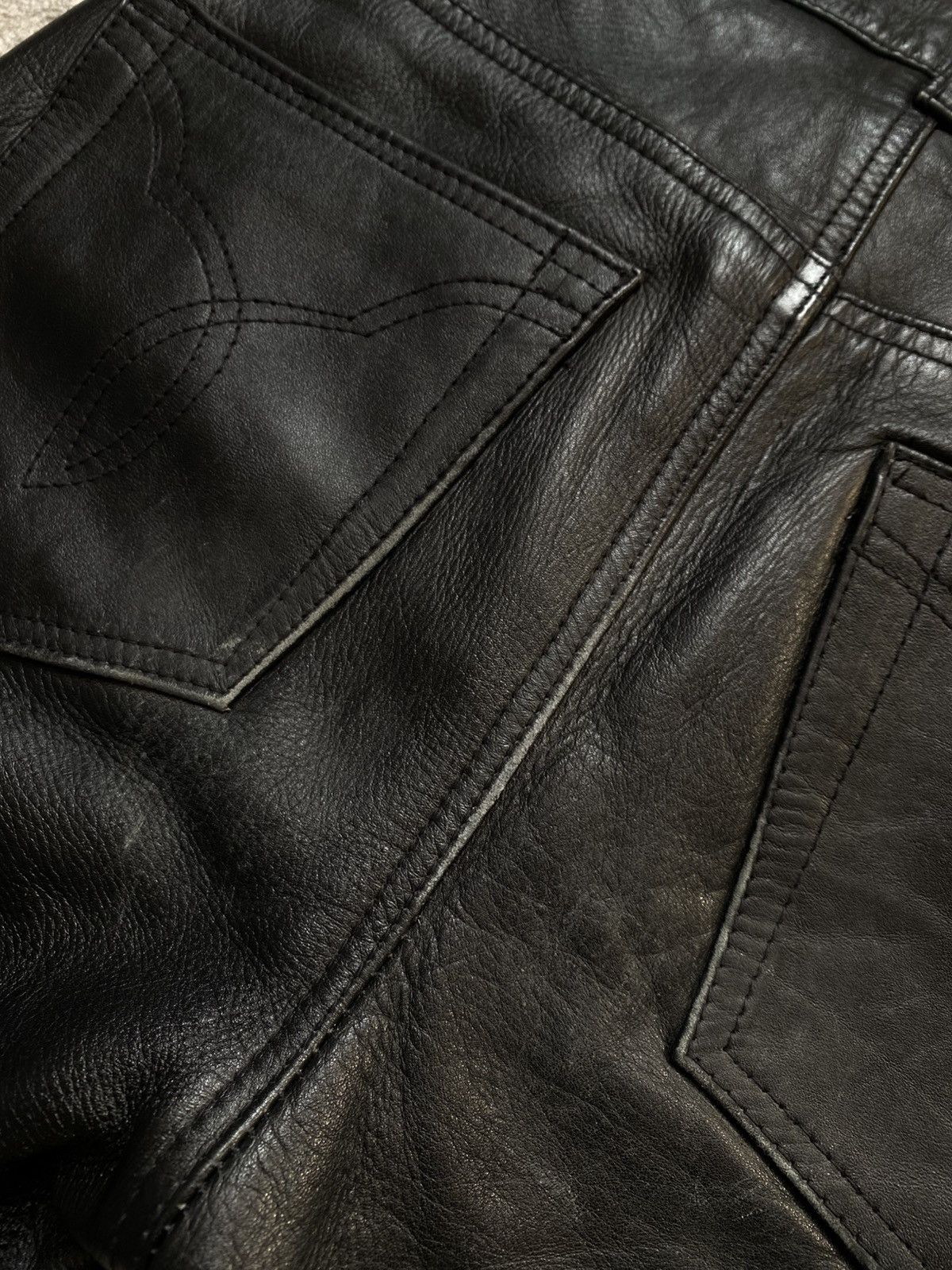 If Six Was Nine Real Leather Black Vintage Opium y2K pants Size US 29 - 9 Thumbnail