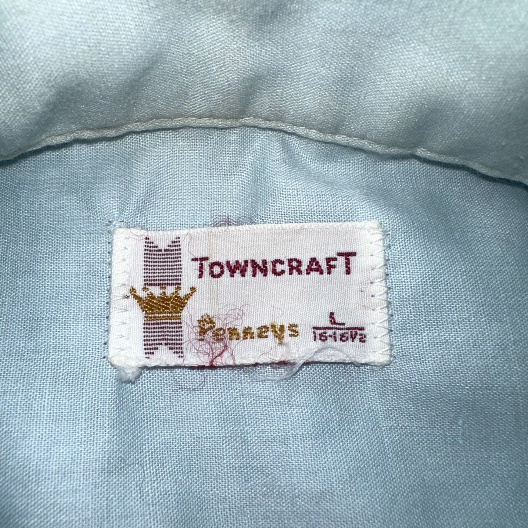 Vintage VINTAGE Penney's Towncraft 1960s Short Sleeve Cotton Blend Shirt Mens Large Blue Casual Rockabilly Size US L / EU 52-54 / 3 - 4 Thumbnail