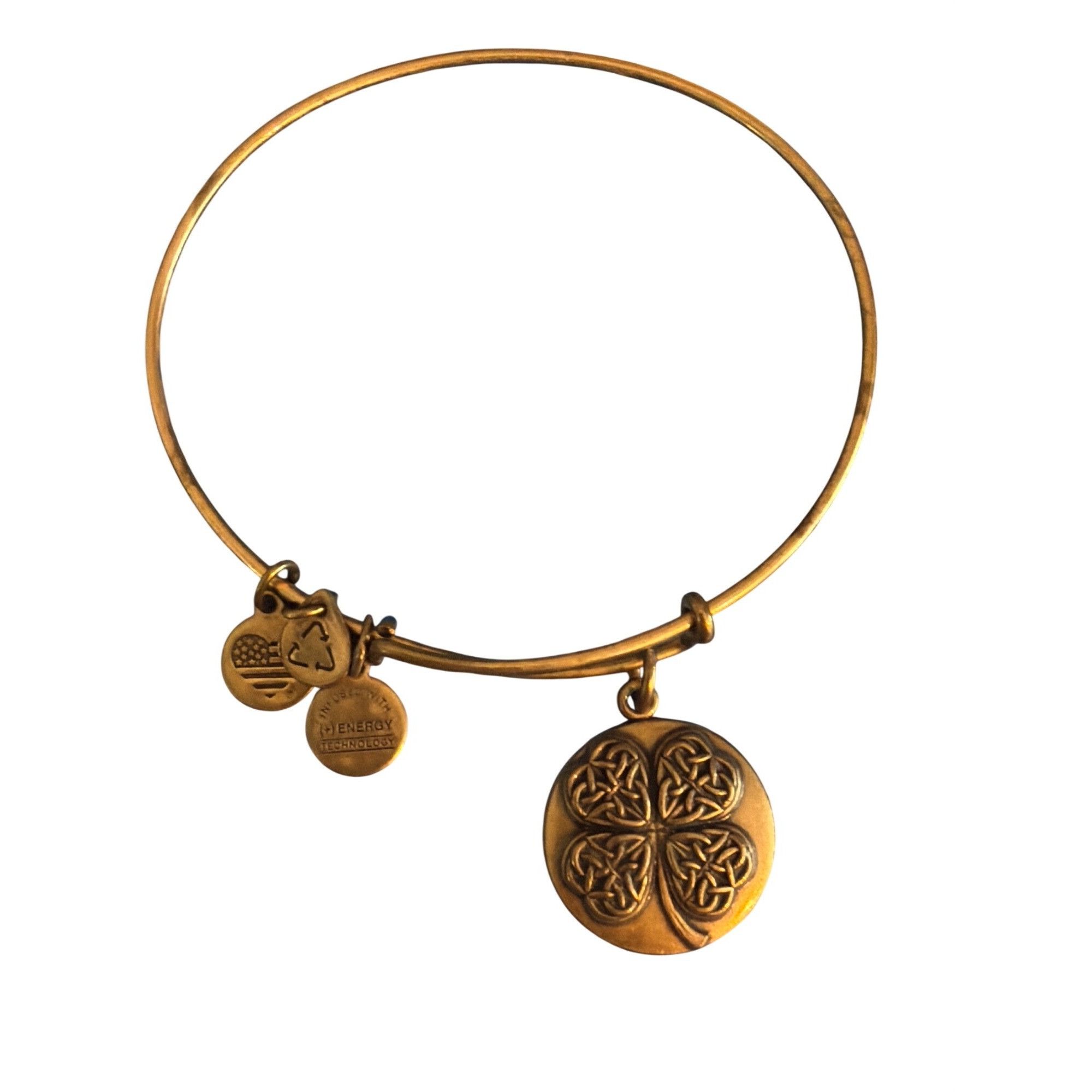 Other Four Leaf Clover Charm Bracelet Alex And Ani Gold Tone Slide Size ONE SIZE - 1 Thumbnail