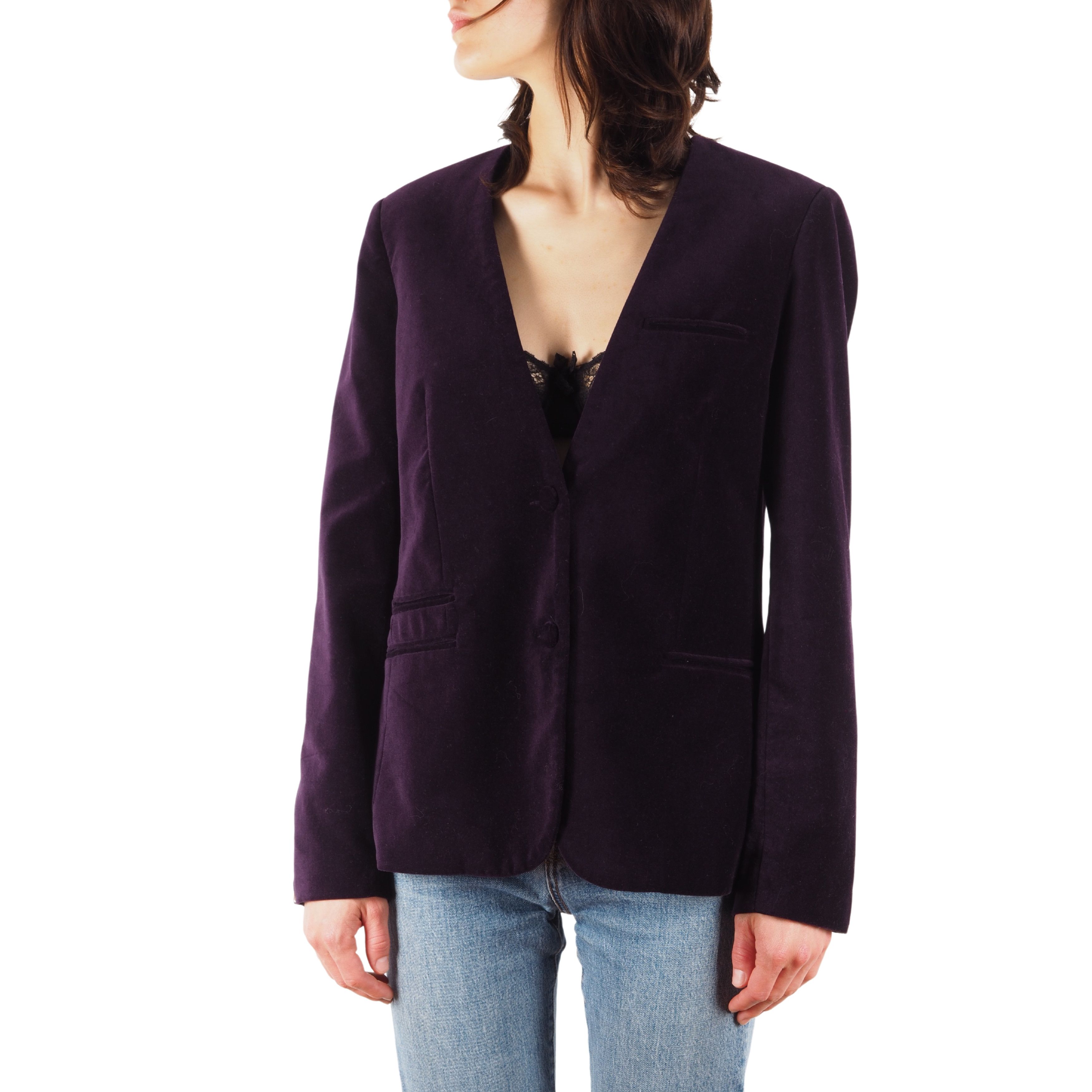 Zadig & Voltaire Zadig & Voltaire Purple Velvet Embroidered Blazer Jacket Size M / US 6-8 / IT 42-44 - 1 Thumbnail