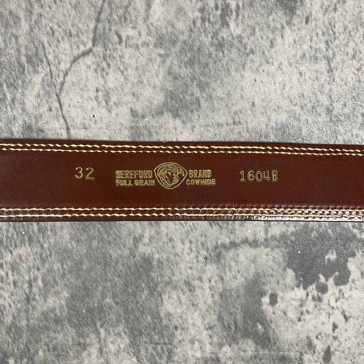Other Full Grain Cow Hide Hereford Vintave Western Belt Size 32 - 3 Thumbnail