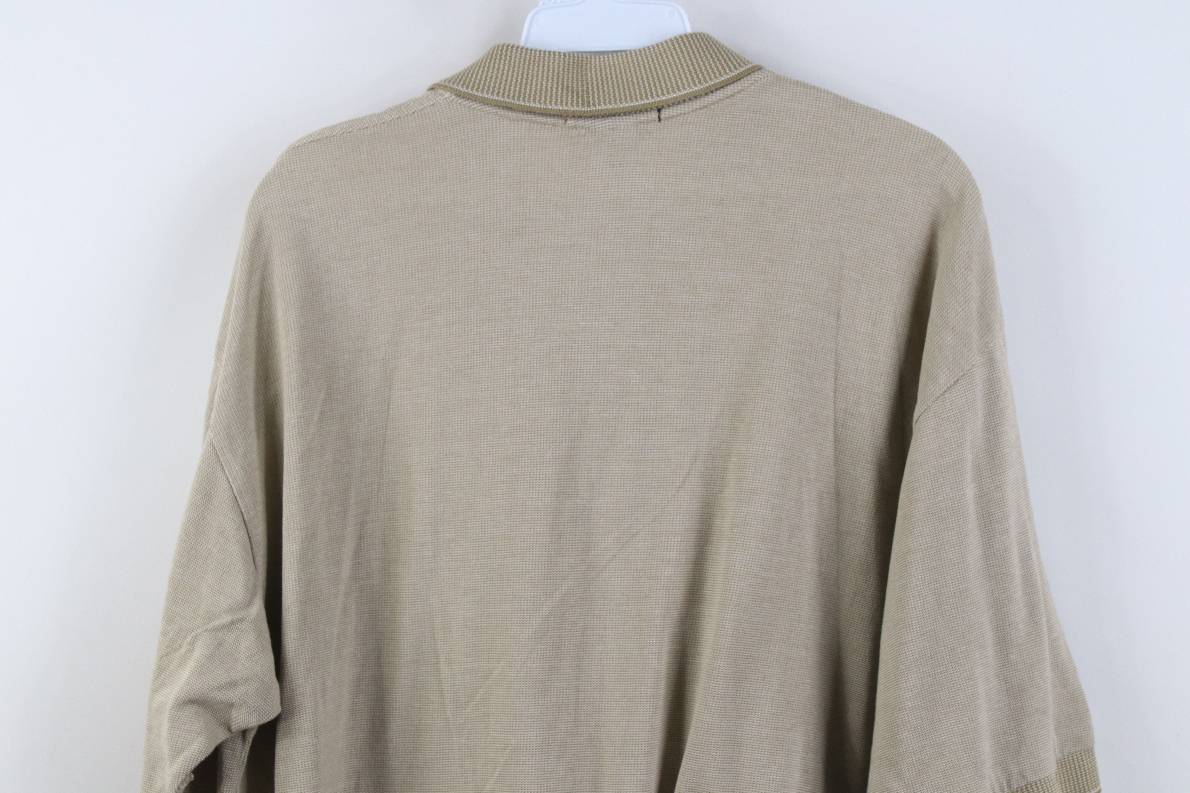 Vintage Vintage 90s Streetwear Knit Collared Golf Polo Shirt Beige Size US XL / EU 56 / 4 - 10 Thumbnail