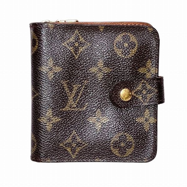 Louis Vuitton Louis Vuitton Louis Vuitton Monogram Compact Zip Wallet Canvas Short Wallet M61667 Size ONE SIZE - 1 Thumbnail