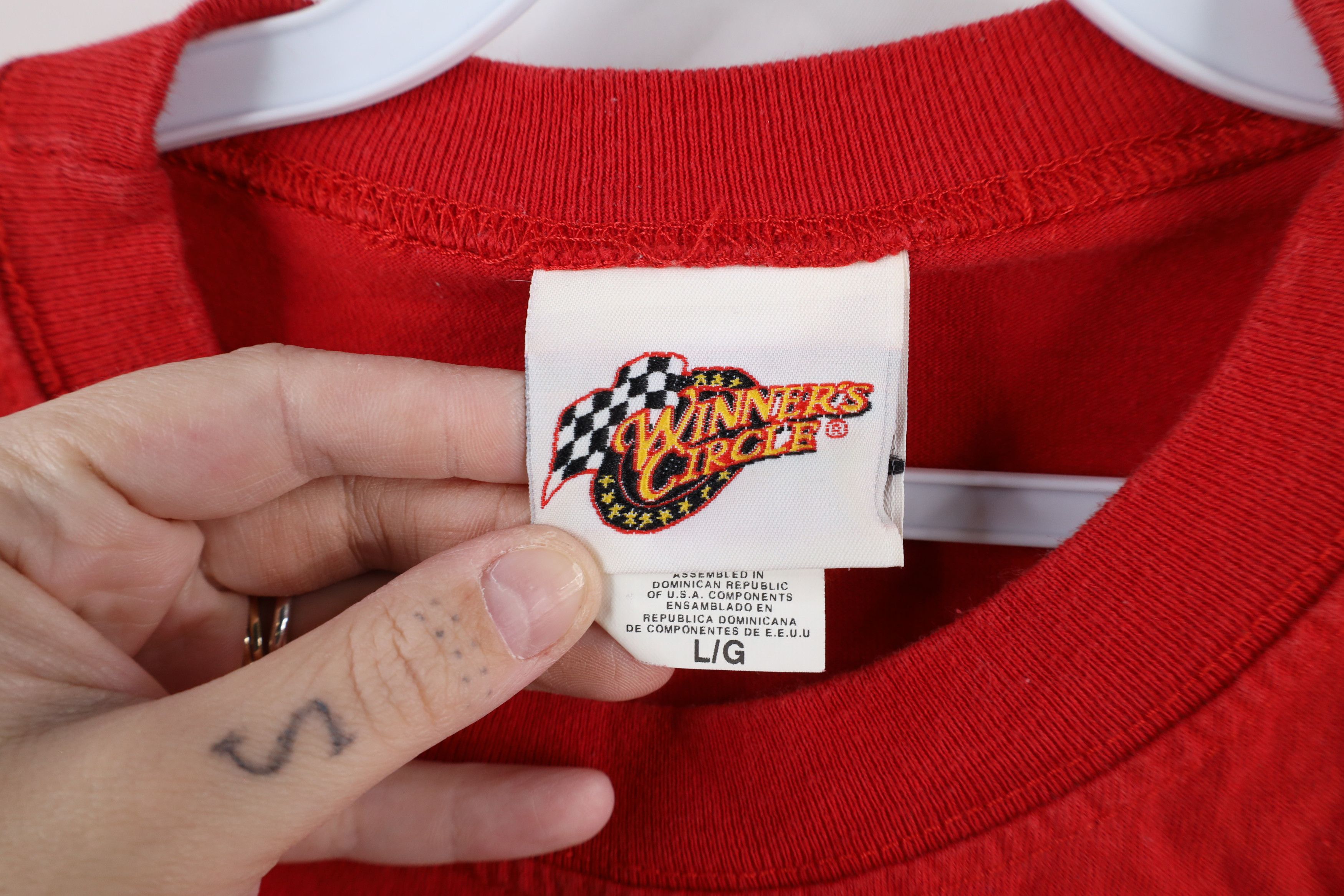 Vintage Vintage NASCAR Kahne Racing Long Sleeve T-Shirt Red Cotton Size US L / EU 52-54 / 3 - 10 Thumbnail